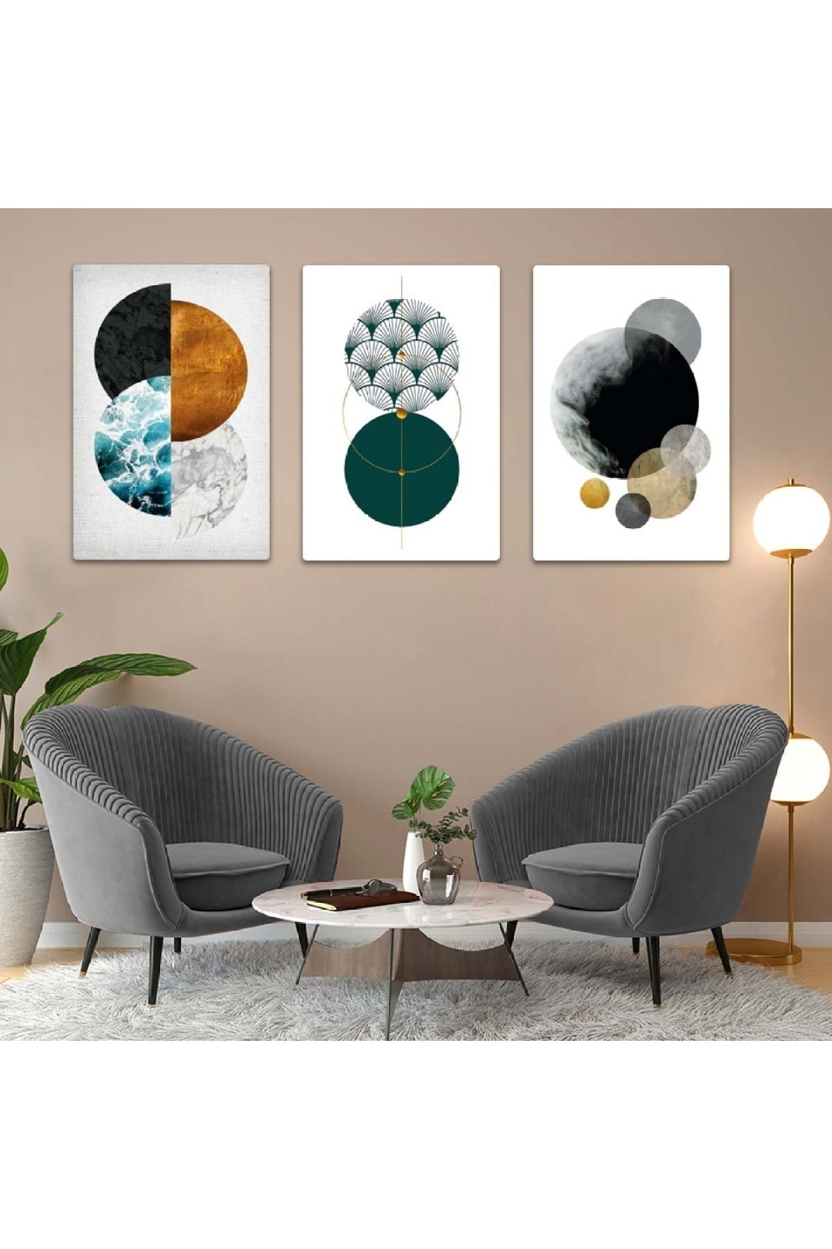 Gök Cisimleri 3'Lü Ekstra Dayanıklı Solmaz MDF Tablo Set