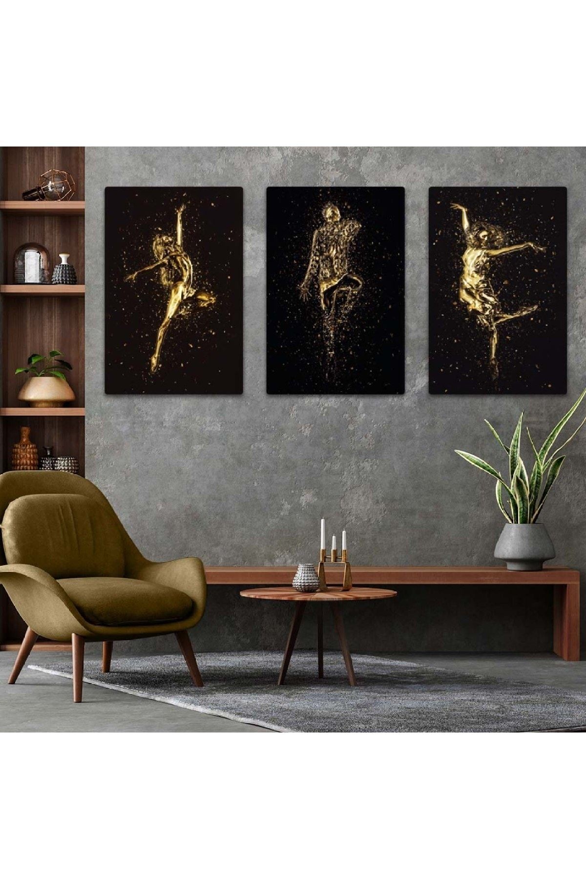 Üçlü Mdf Sanat Modern Tablo Seti