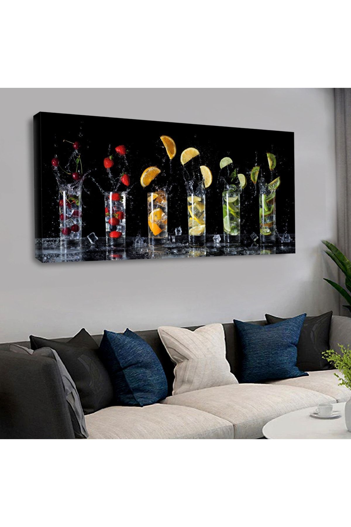 120 X 60 Saatli Kanvas Meyve Tablo