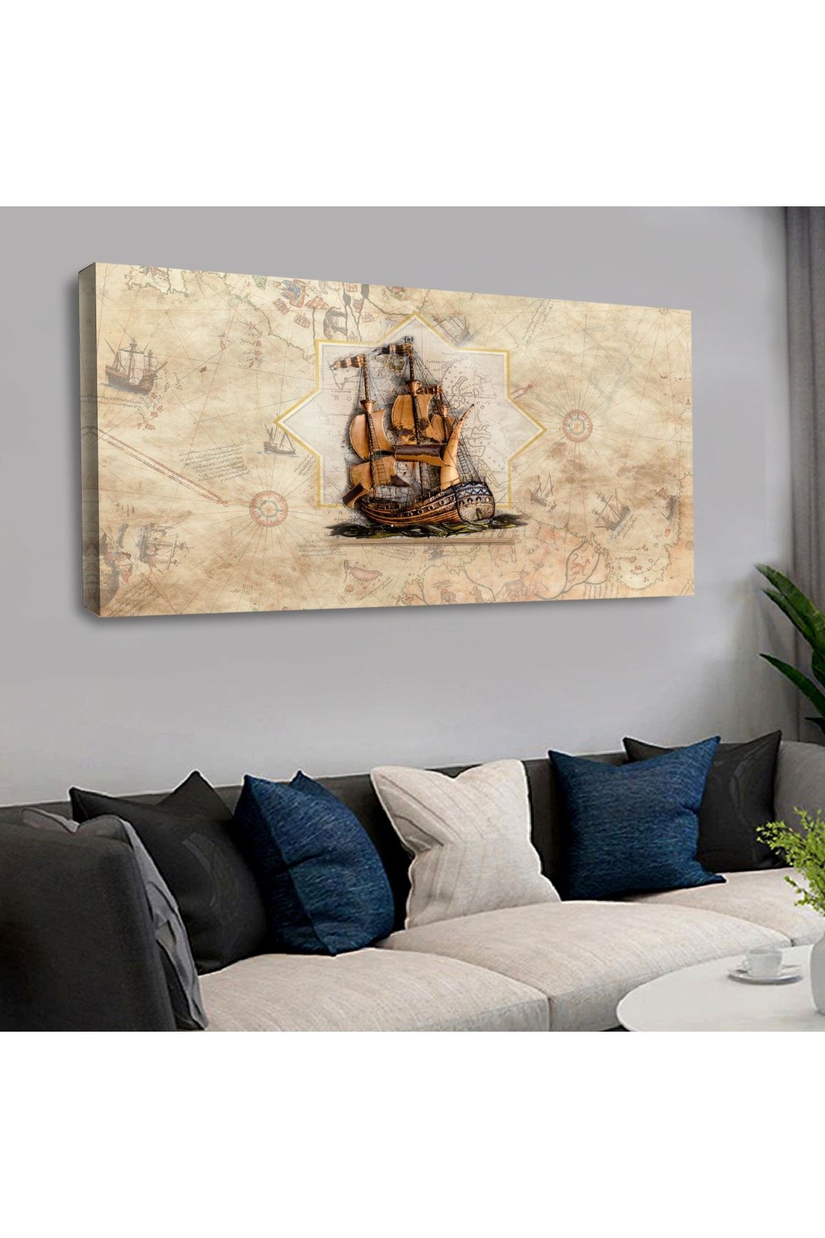 120 X 60 cm Kanvas Piri Reis Tablo
