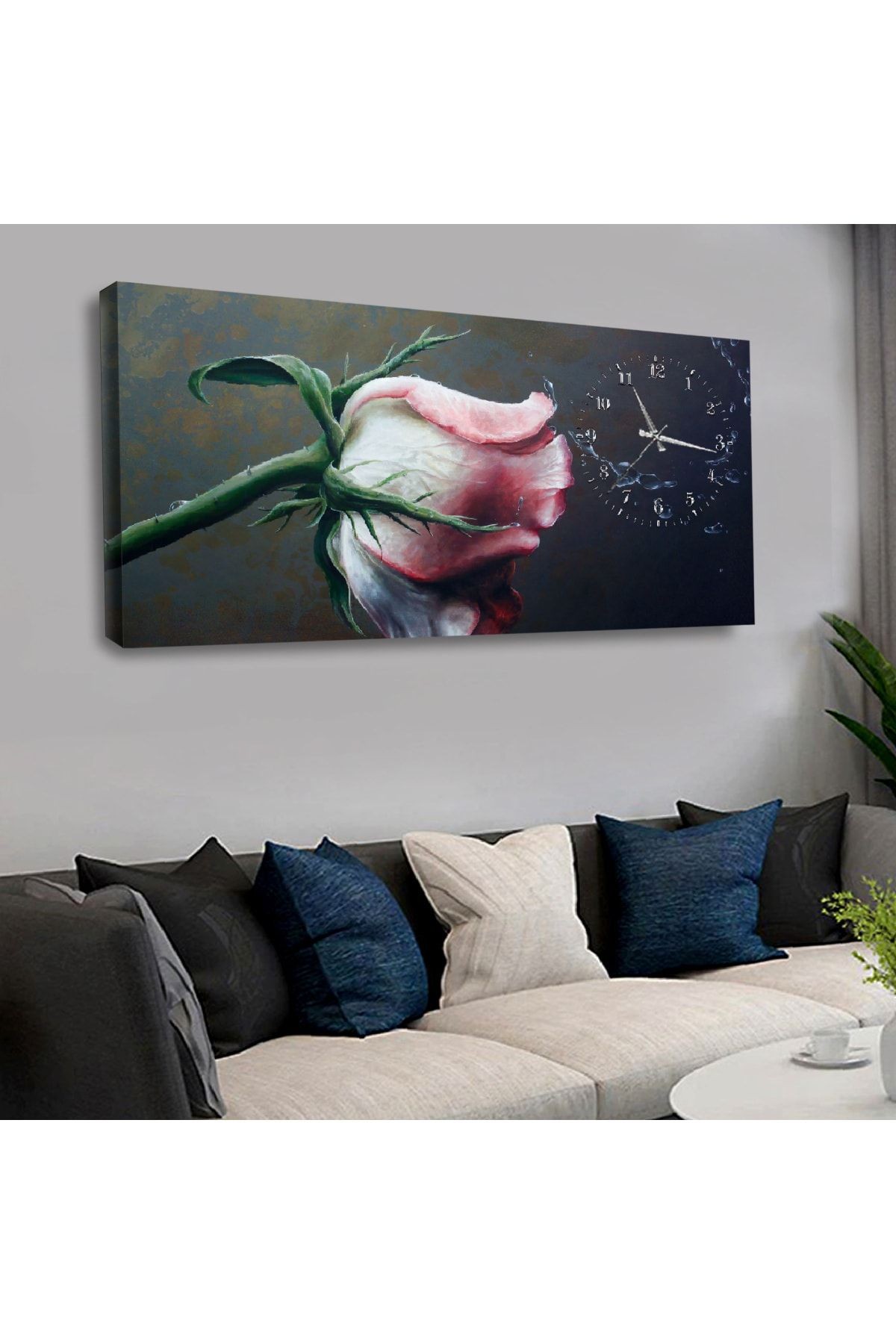 Zevahir 120x60 Cm Saatli Kanvas Tablo Kvs155
