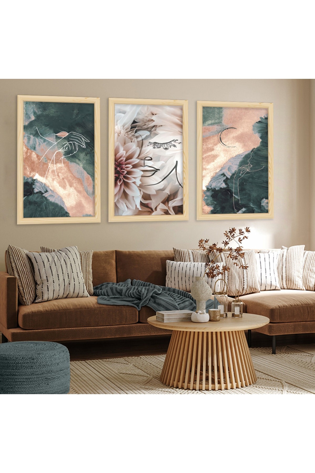 Sanat Tablosu Ahşap Çerçeveli Modern Çizim Tablo