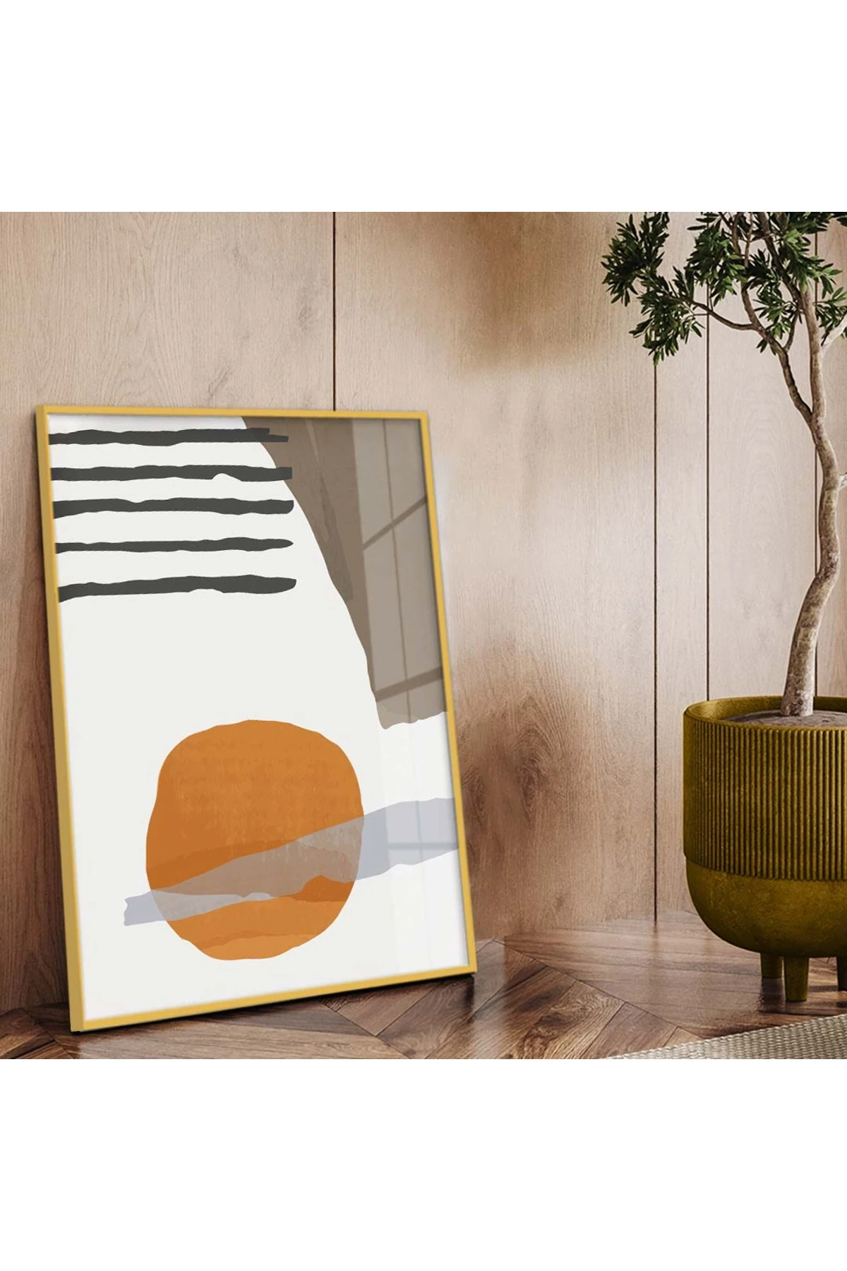 Modern Renkli Kolaj Çizim Soyut Tema Metal Çerçeveli UV Baskı Kırılmaz Cam Tablo