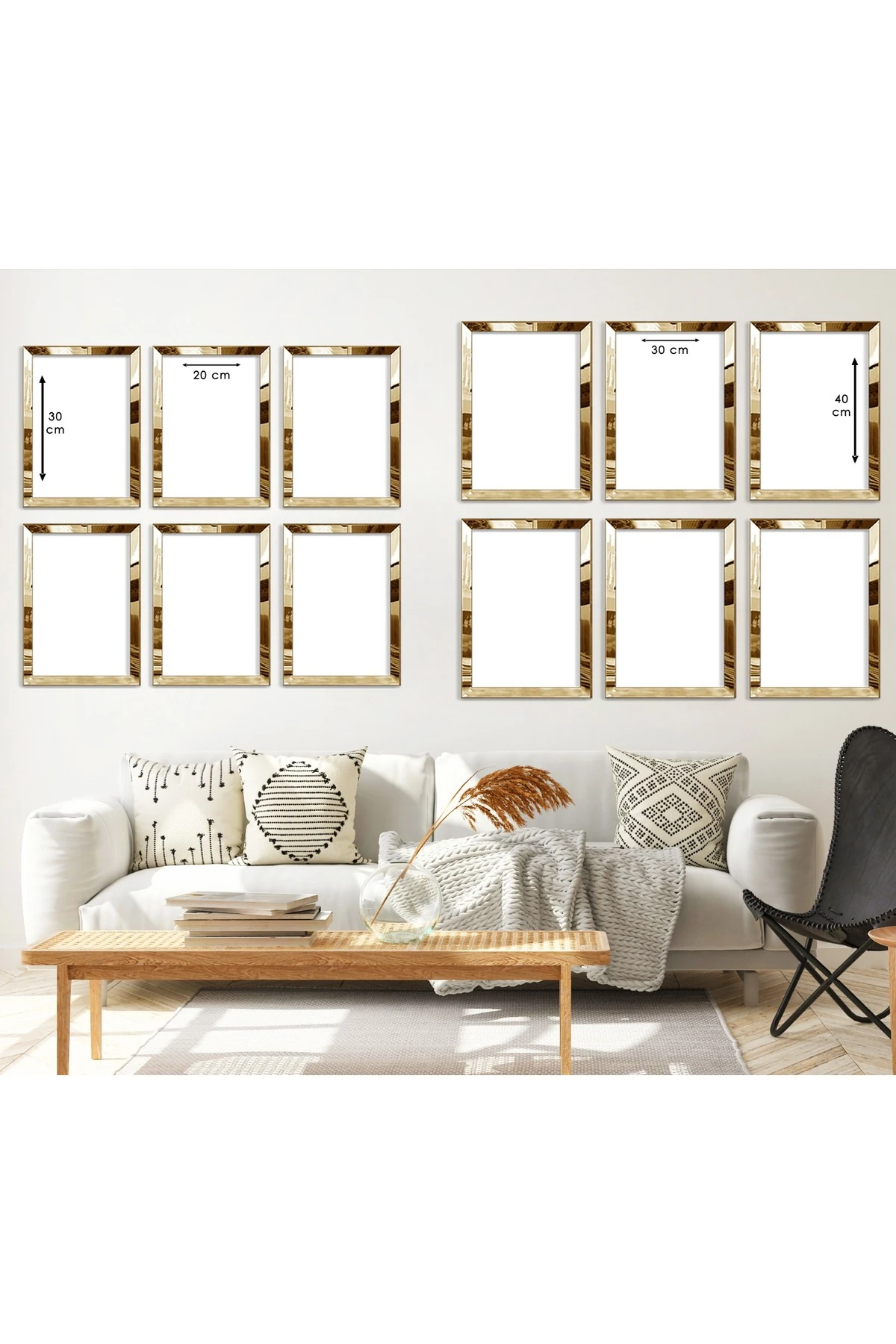 Renkli Kolaj Çizim Ve Çiçek Desen 6'Lı Pleksi Kenar Solmaz MDF Tablo Seti