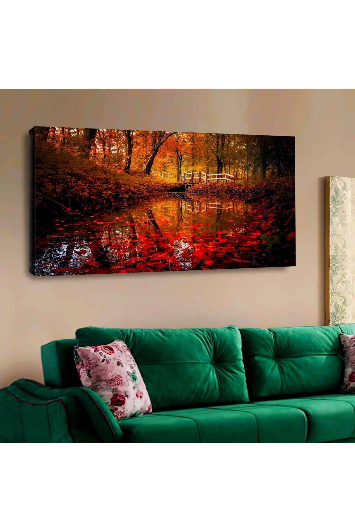 Oturma Odası Tablosu Ahşap Şase Dijital Baskı Kanvas Üst Kalite Baskı Tablo 120X60Cm