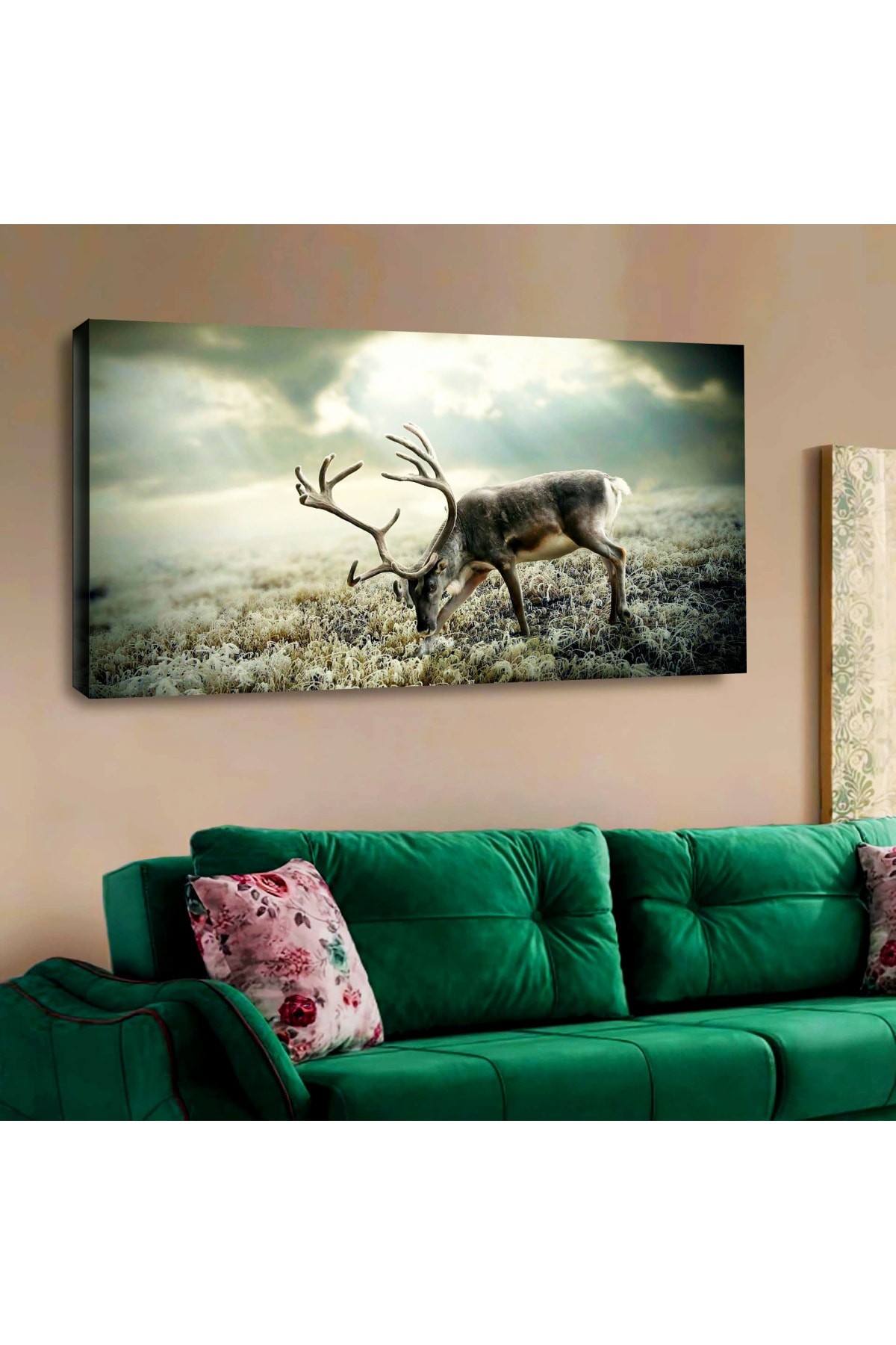Modern Renkli Ahşap Şase Dijital Baskı Kanvas Solmaz Tablo 120X60Cm