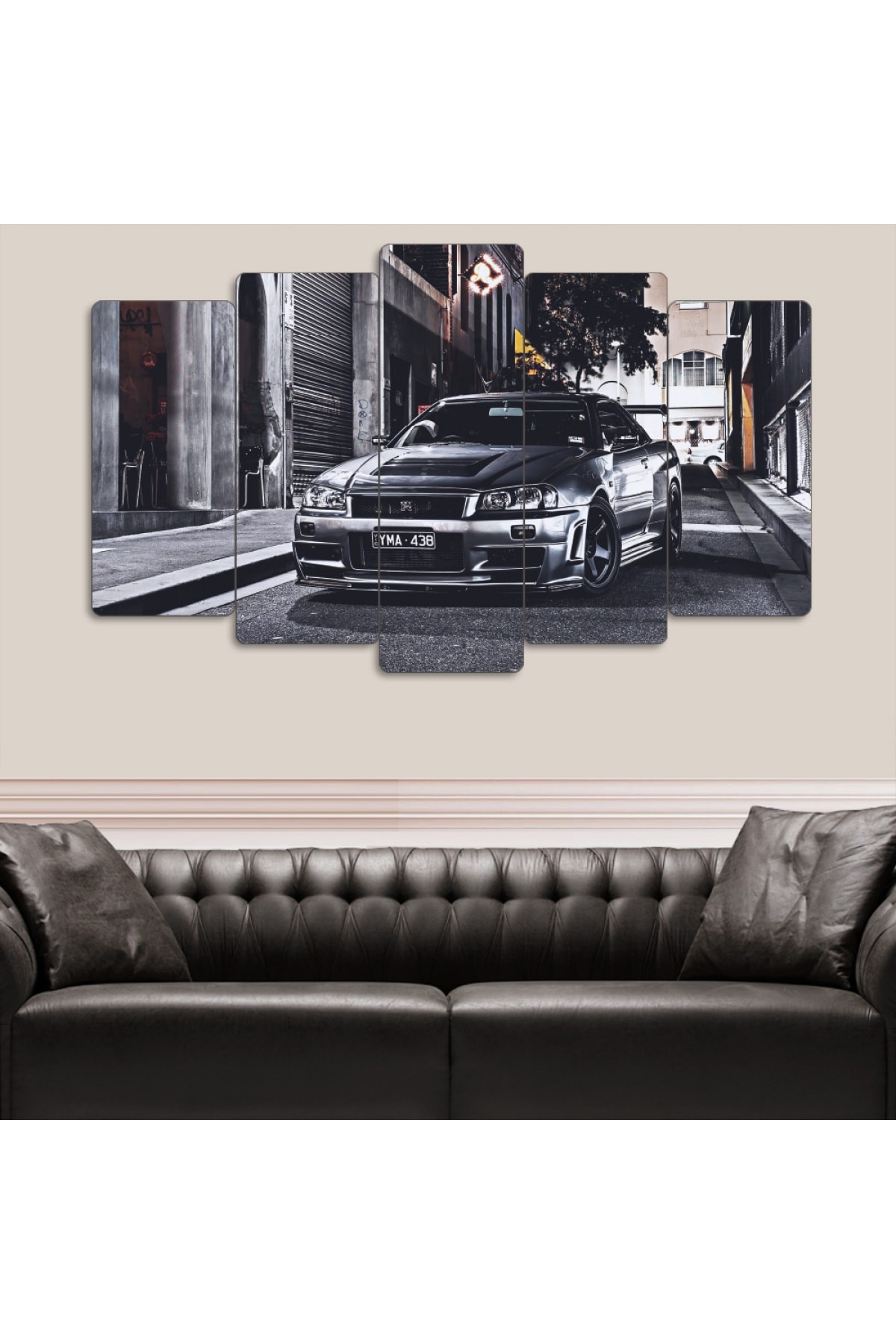 Sanat Tablosu 5 Parça Spor Araba Solmaz MDF Tablo