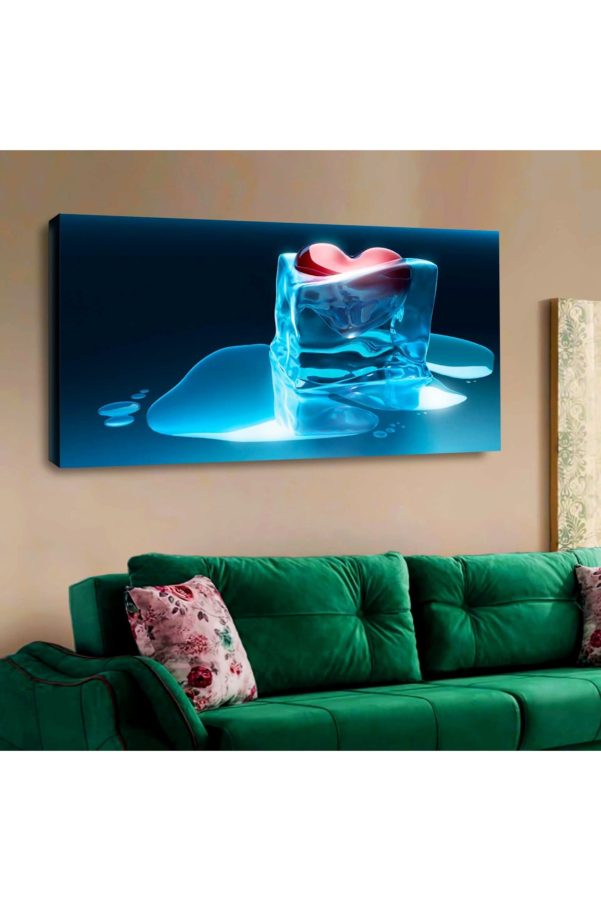 Renkli Tasarım Ahşap Şase Dijital Baskı Kanvas Üst Kalite Baskı Tablo 120X60Cm