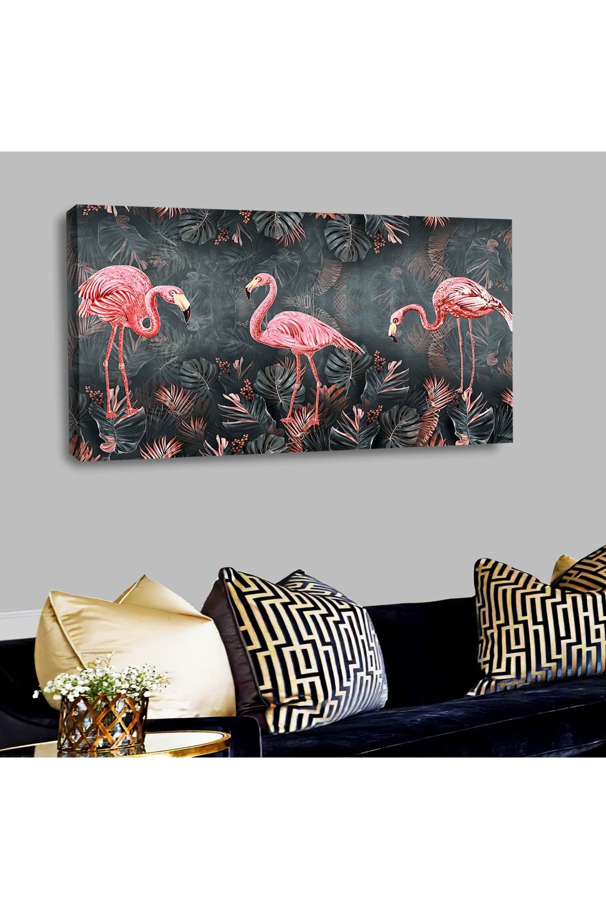 120x60 Kanvas Flamingo Tablosu