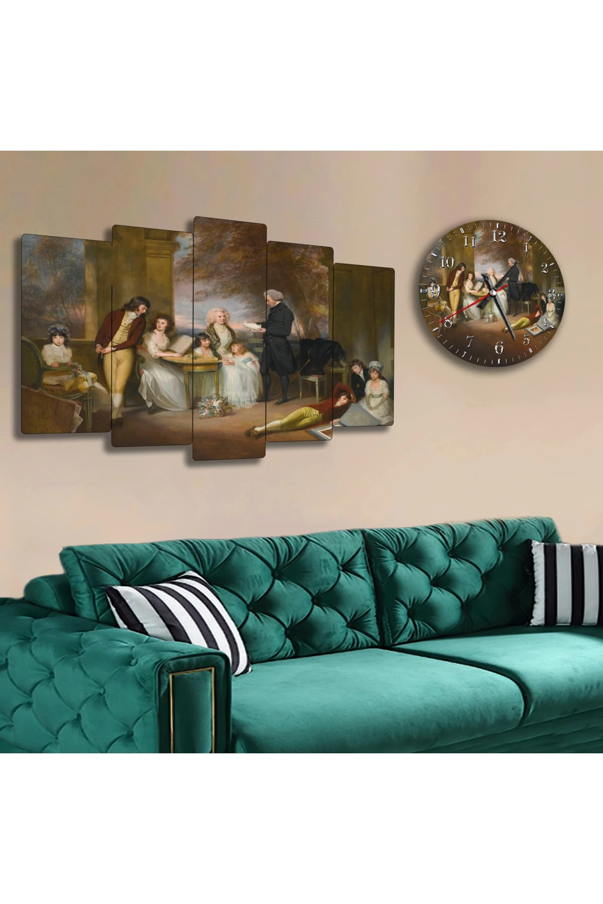 Orta Çağ Ingiltere Solmaz MDF Tablo Ve Saat Kombin