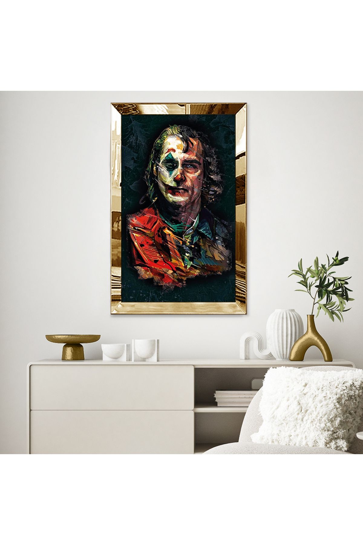 Gold Aynalı Pleksi Çerçeveli Joker Mdf Tablo