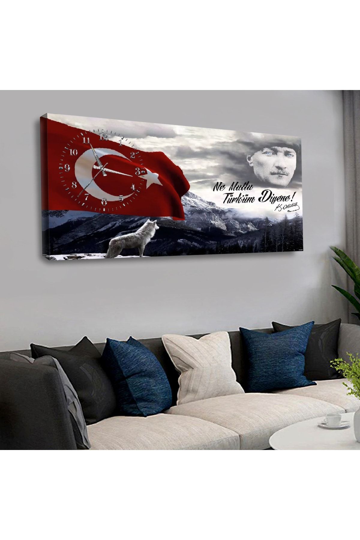 Zevahir 120x60 Cm Saatli Kanvas Tablo Kvs136