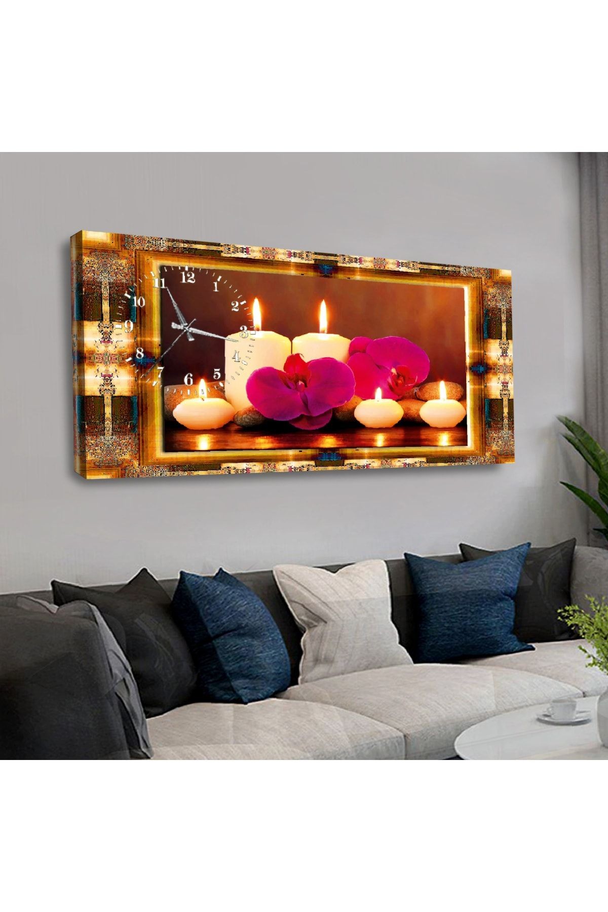 Zevahir 120x60 Cm Saatli Kanvas Tablo Kvs180