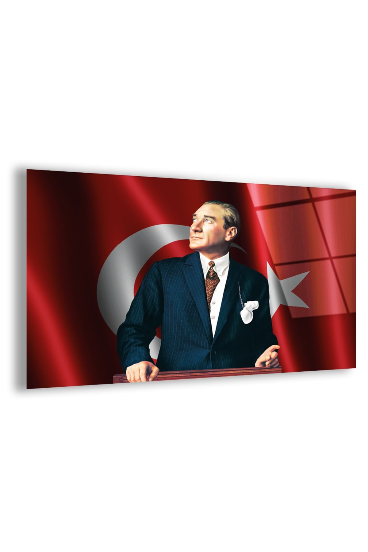 Baş Öğretmen Atatürk UV Baskı Kırılmaz Cam Tablo