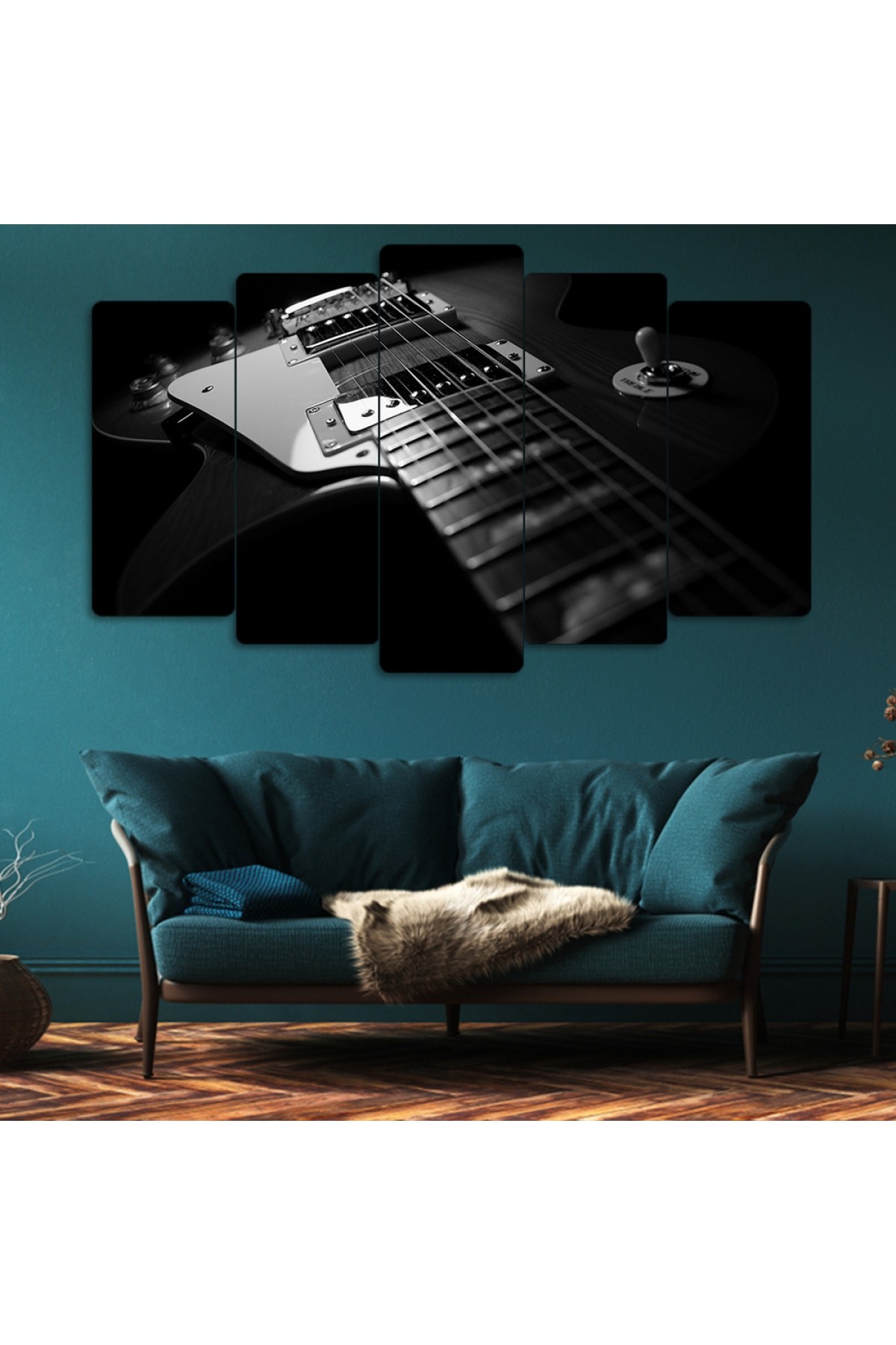 5 Parça Gitar Müzik Ekstra Dayanıklı Solmaz MDF Tablo