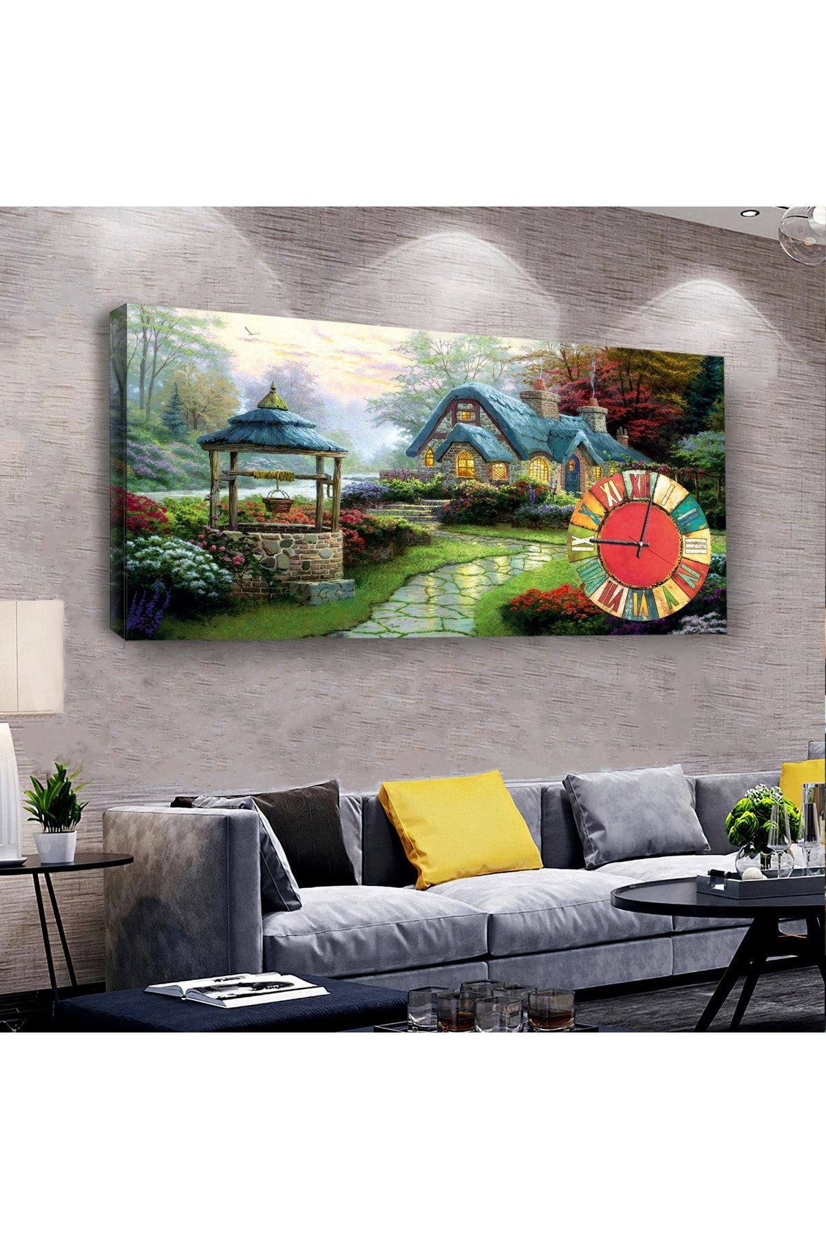 Sıcak Yuva 120 X 60 Saatli Kanvas Tablo
