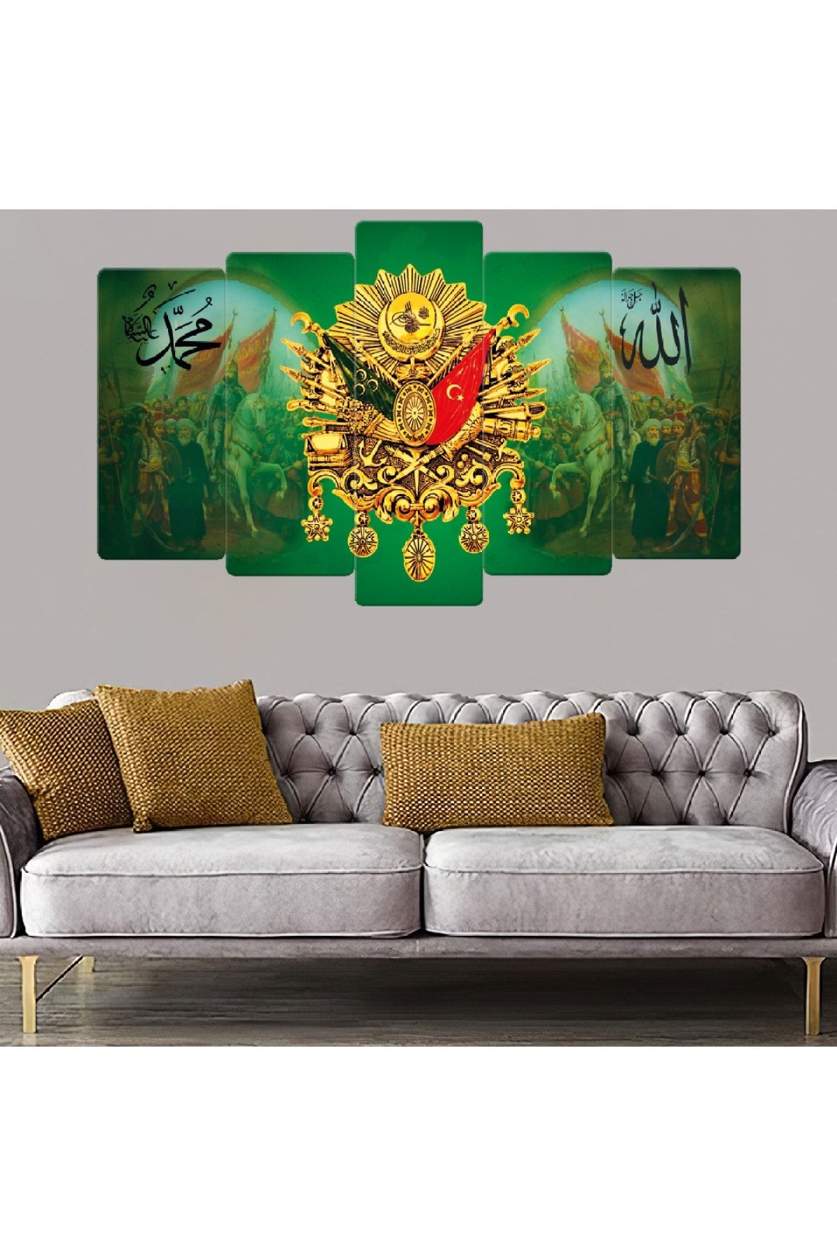 Zevahir 5 Parça Mdf Osmanlı Tuğrası Tablosu