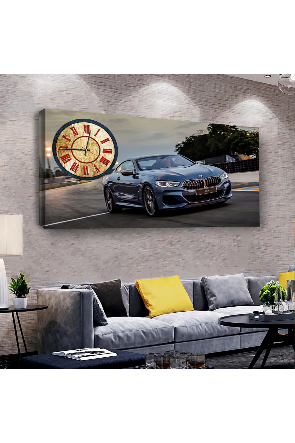 Dijital Baskı Kanvas Yolda Araba Tablosu 120X60Cm