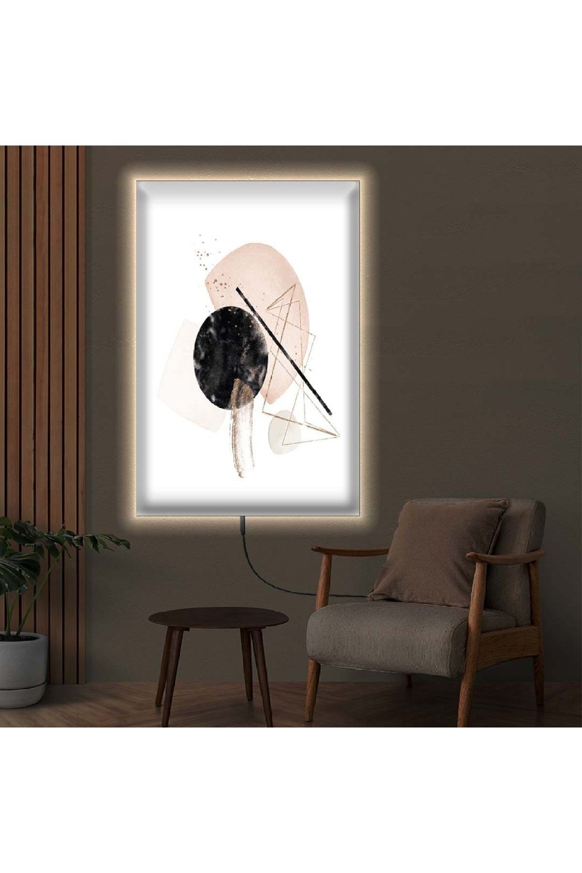Ledli 50x70 Soyut Desen Kanvas Tablo