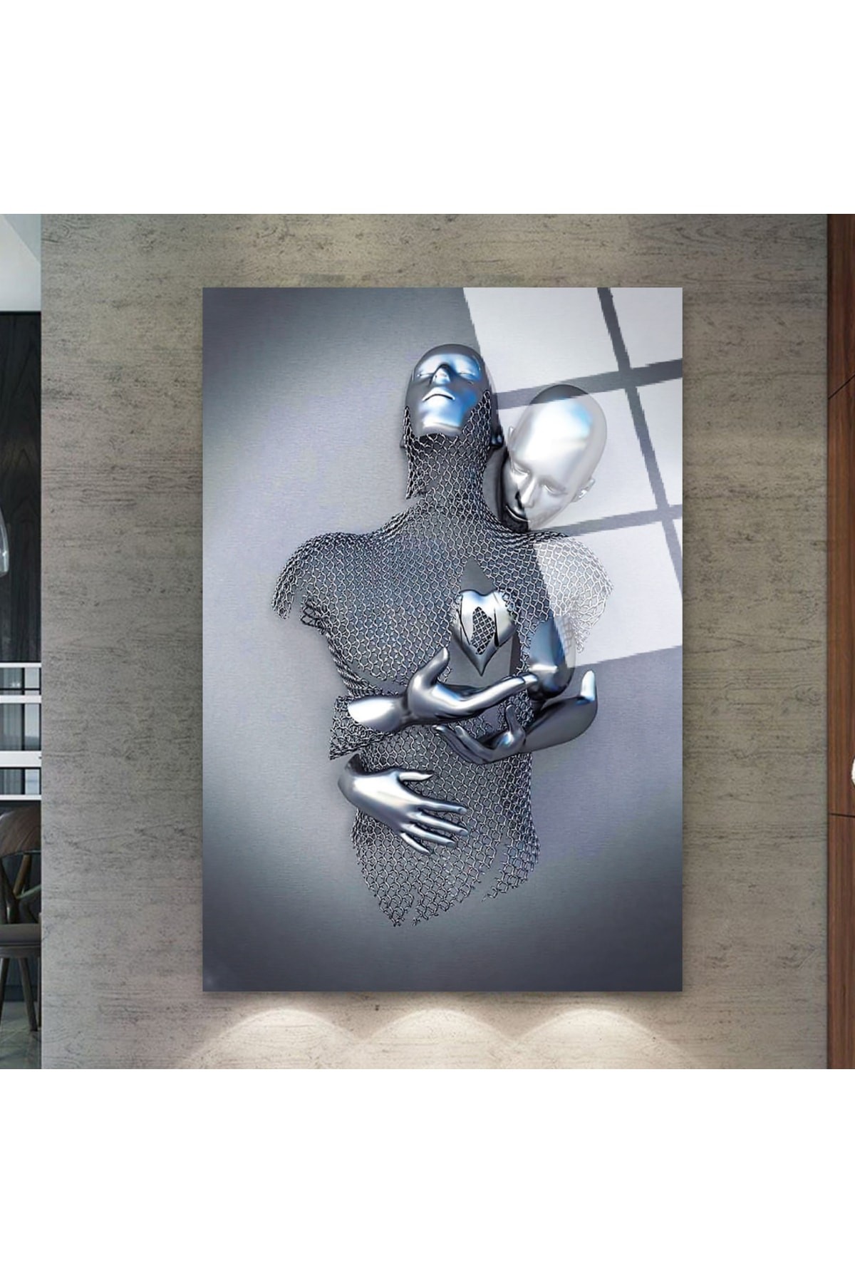 Sanatsal Sanat Heykel UV Baskı Kırılmaz Cam Tablo