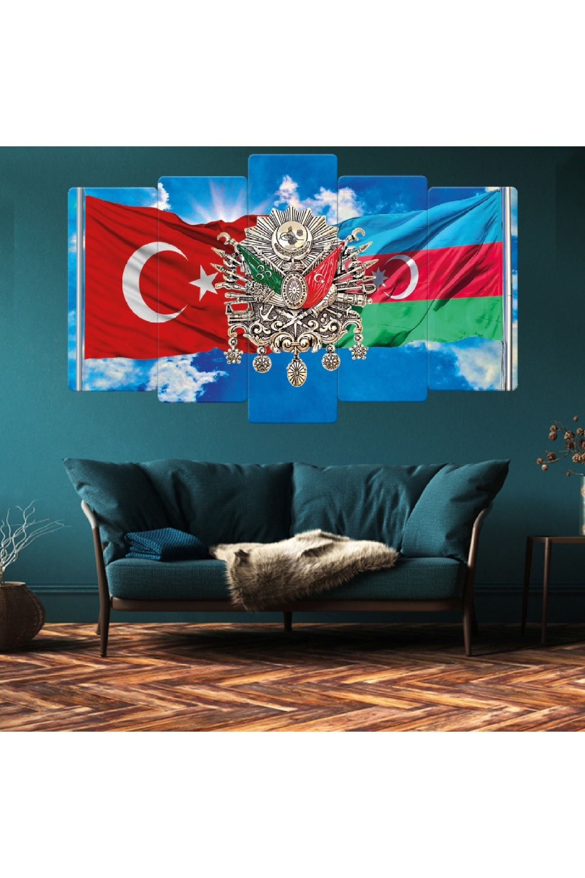 5 Parça Mdf Azerbaycan Kardeşlik Tablosu