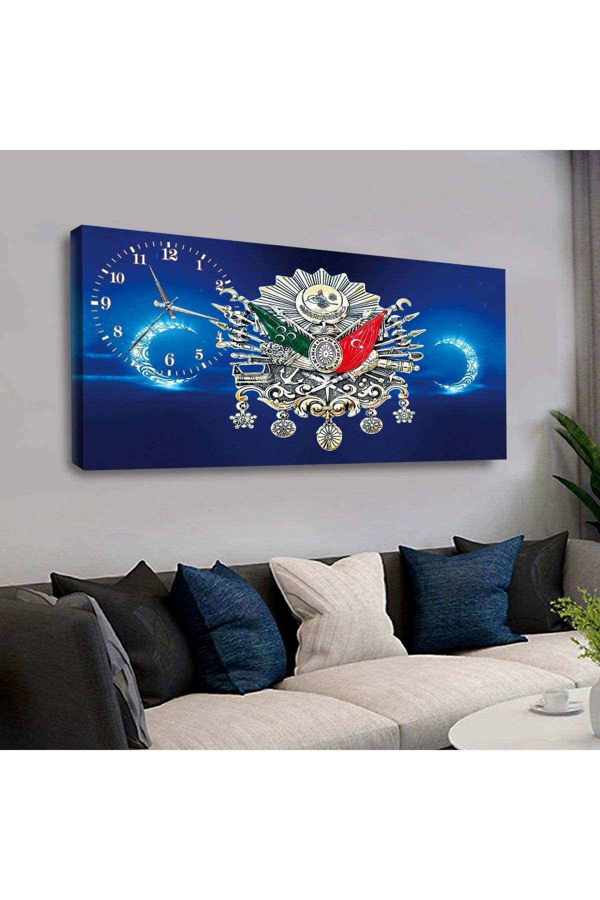 Zevahir 120x60 Cm Saatli Kanvas Tablo Kvs184