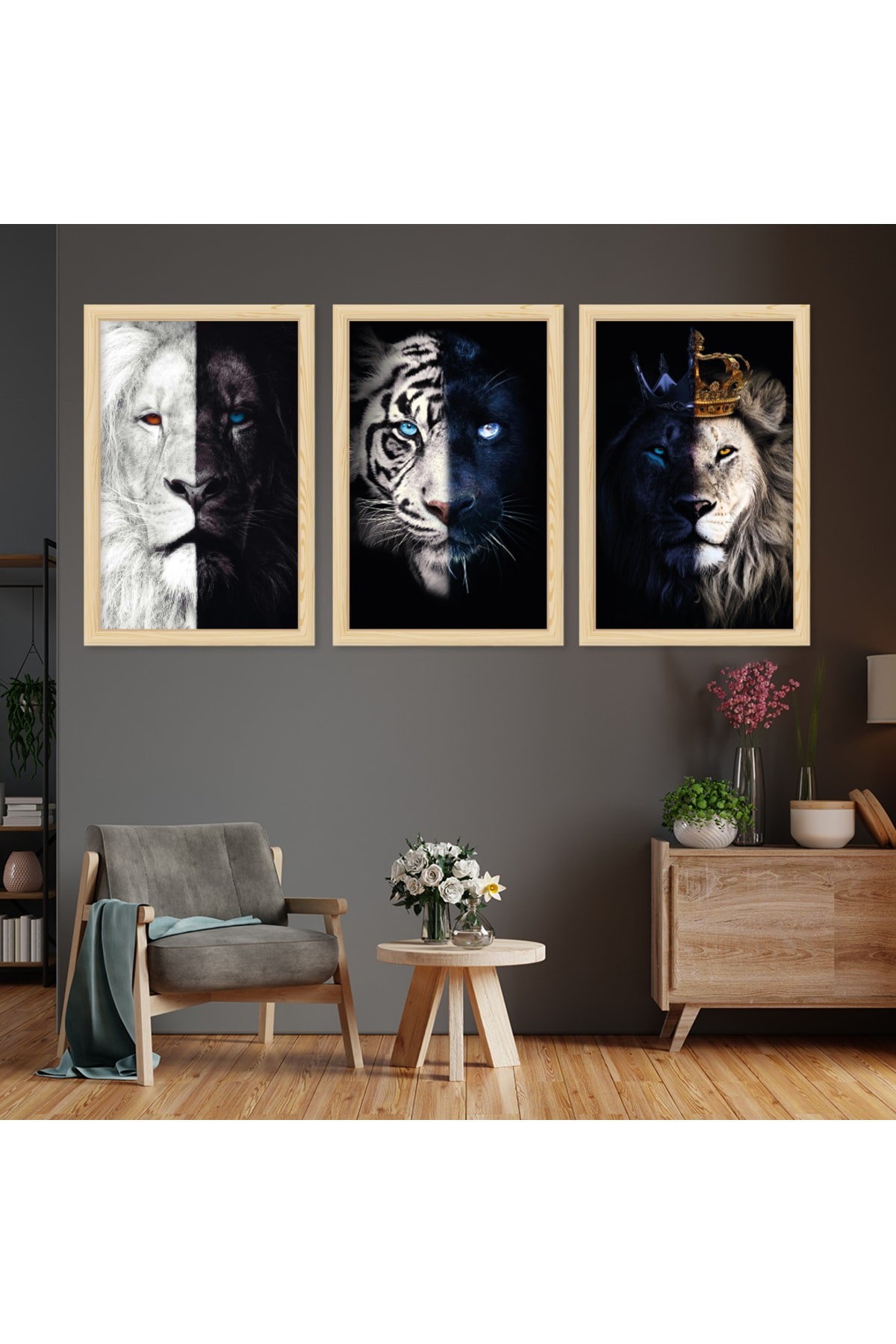 Sanat Tablosu Ahşap Çerçeveli Hayvanlar Alemi Tablo