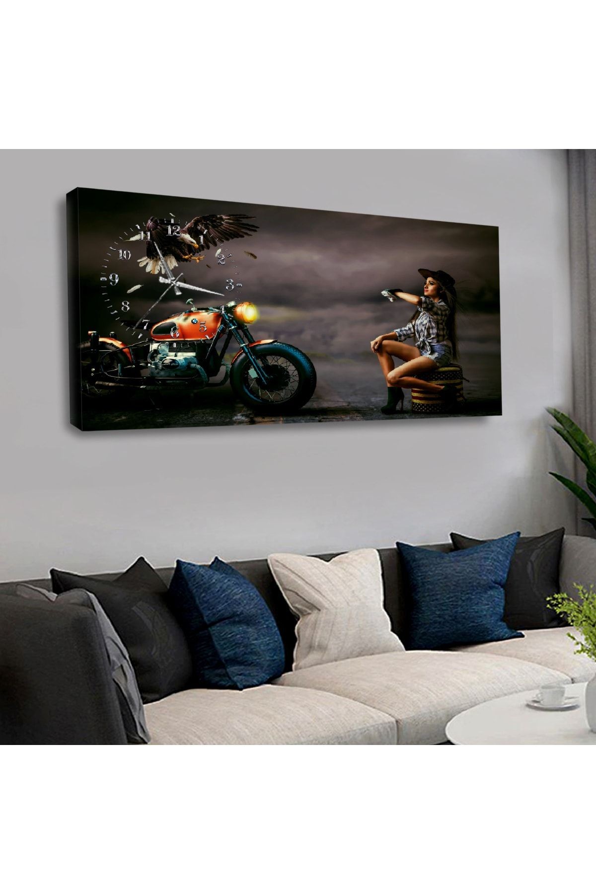 Zevahir 120x60 Cm Saatli Kanvas Tablo Kvs200