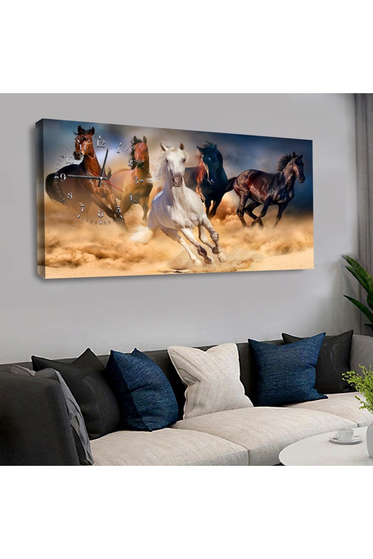 Zevahir 120x60 Cm Saatli Kanvas Tablo Kvs191