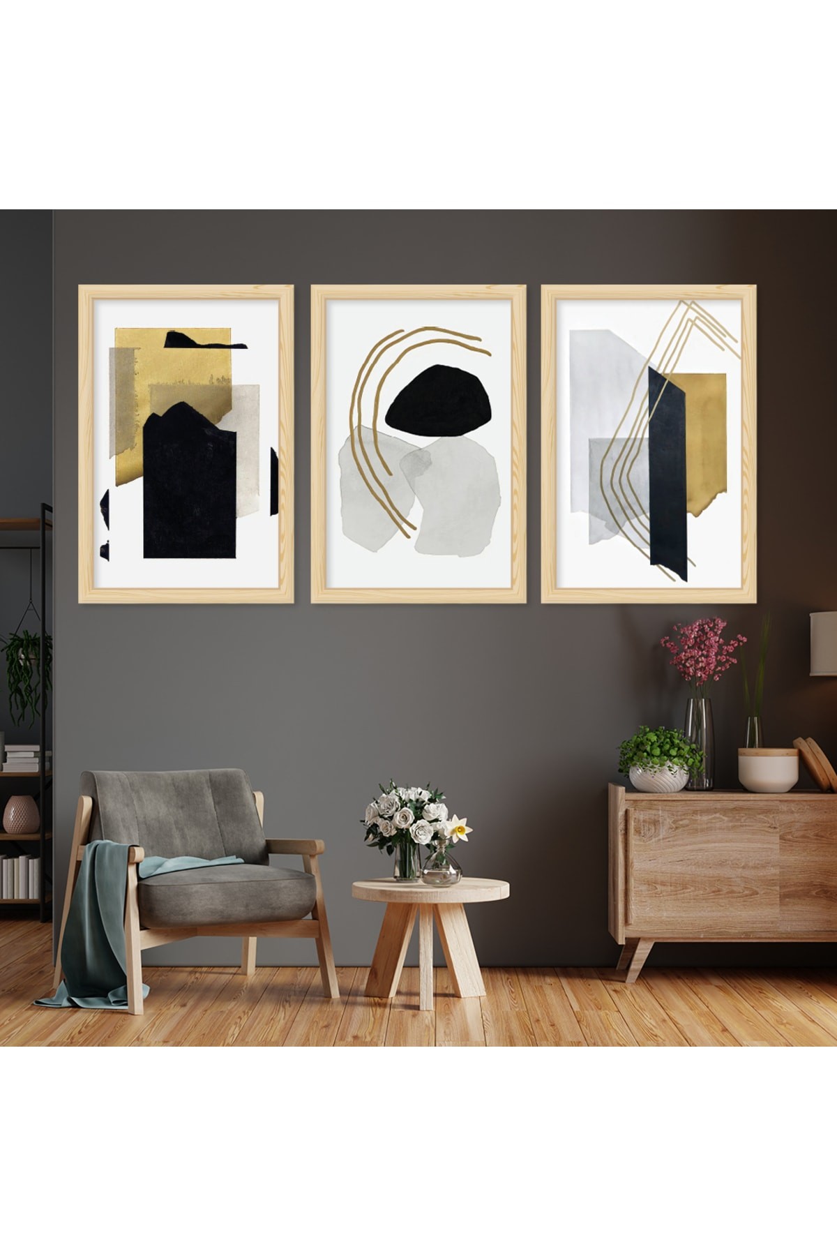 Ahşap Çerçeveli Yüksek Kaliteli UV Baskı Modern Salon Tablosu