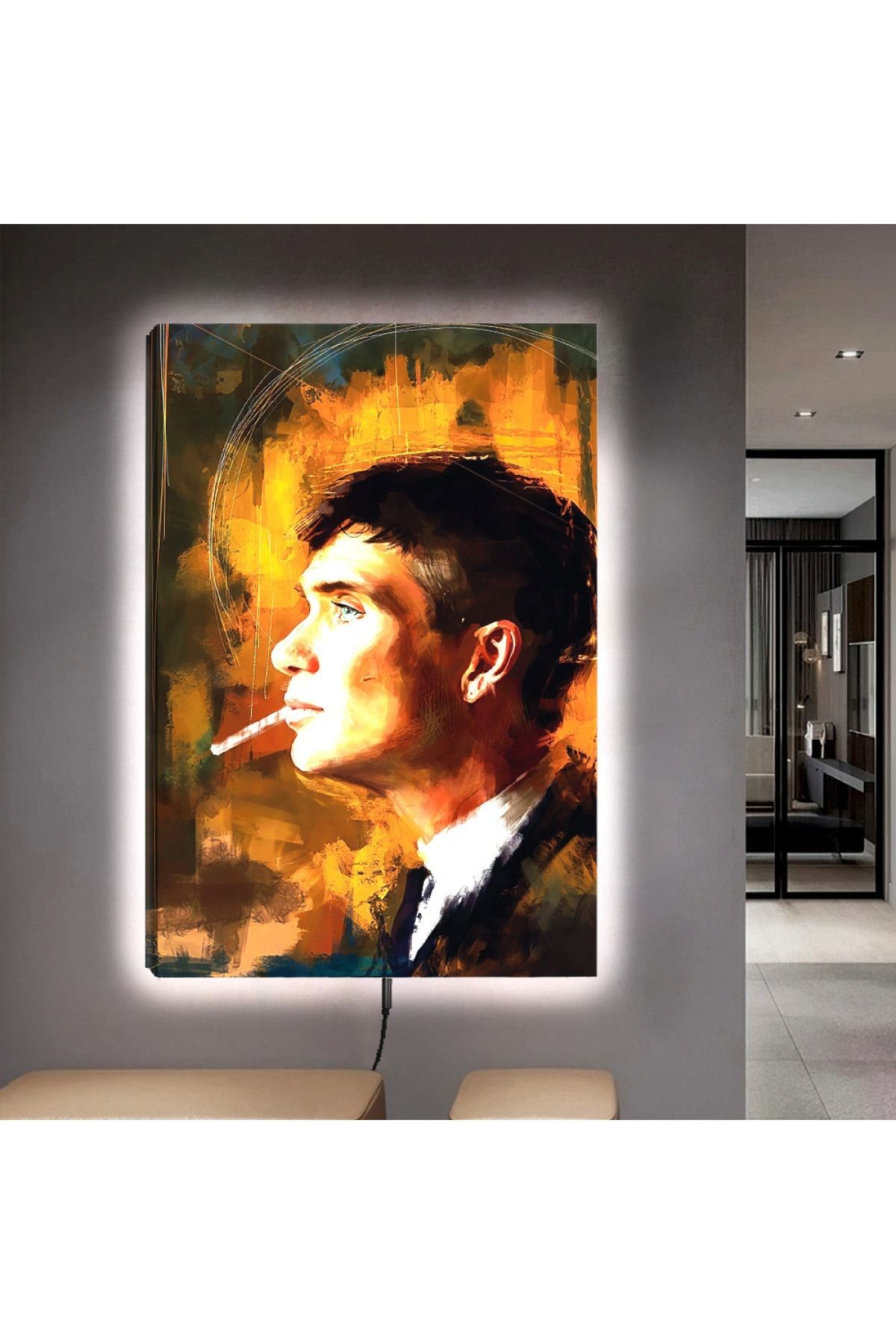 Ledli 90x60 Peaky Blinders Kanvas Tablo