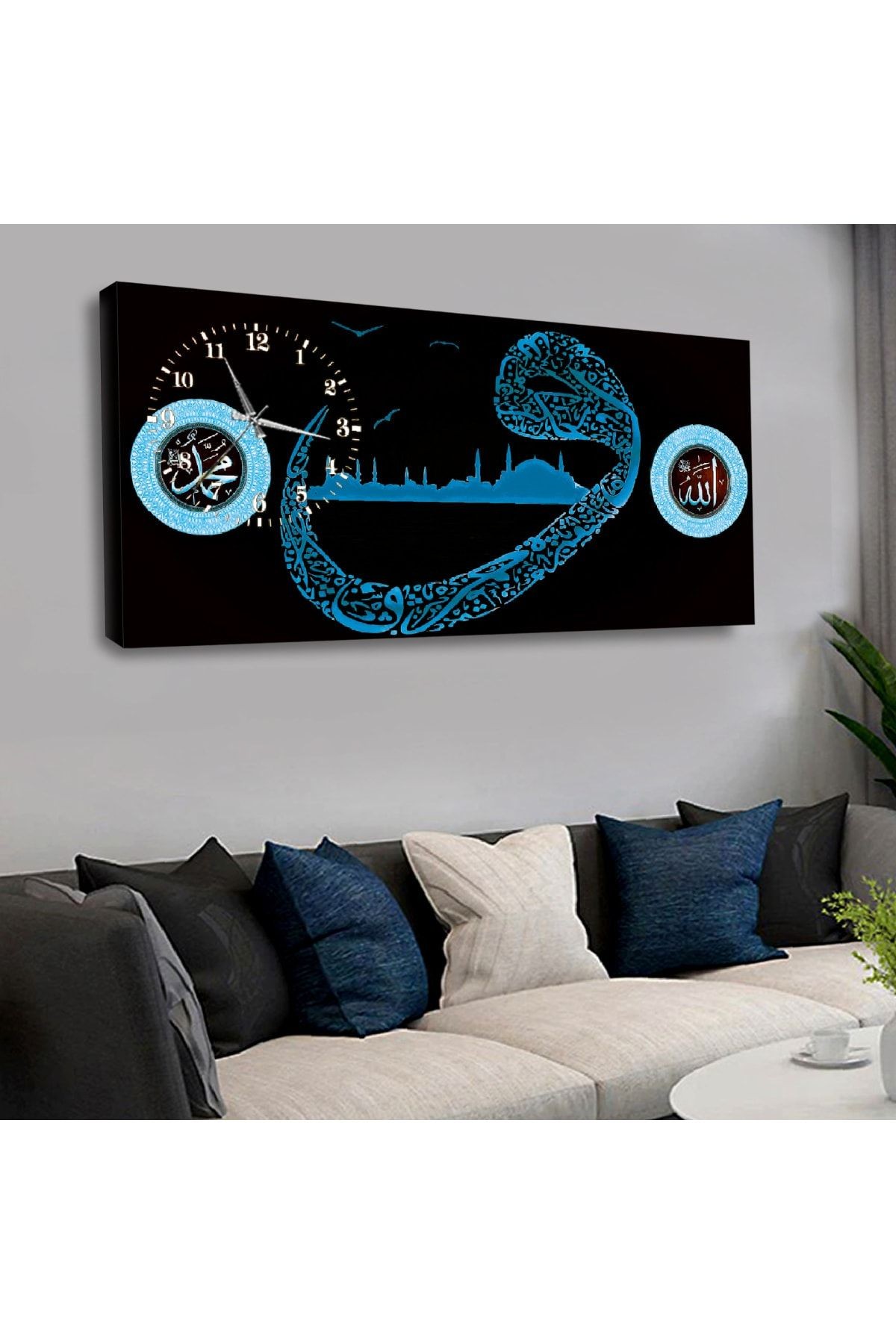 Zevahir 120x60 Cm Saatli Kanvas Tablo Kvs135