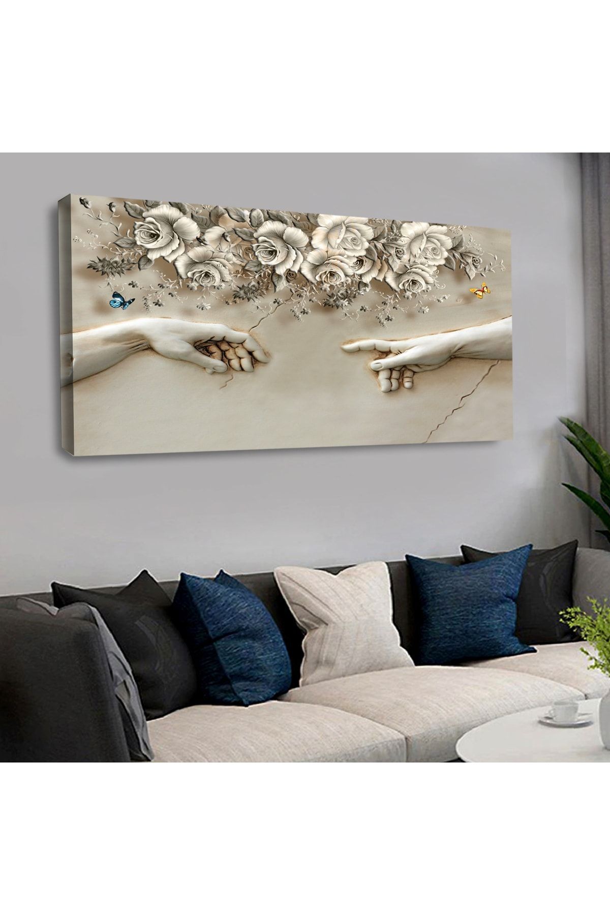 120 X 60 Saatli Kanvas Sanat Tablo