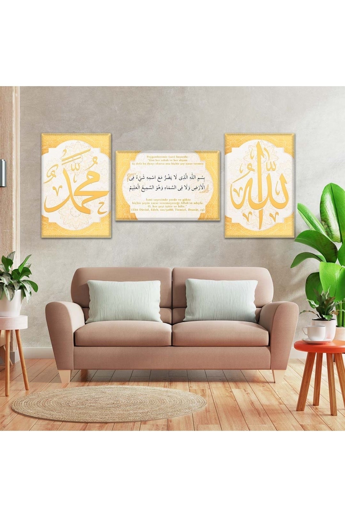 Zevahir 3'lü Kanvas Hadis Dini Tablo