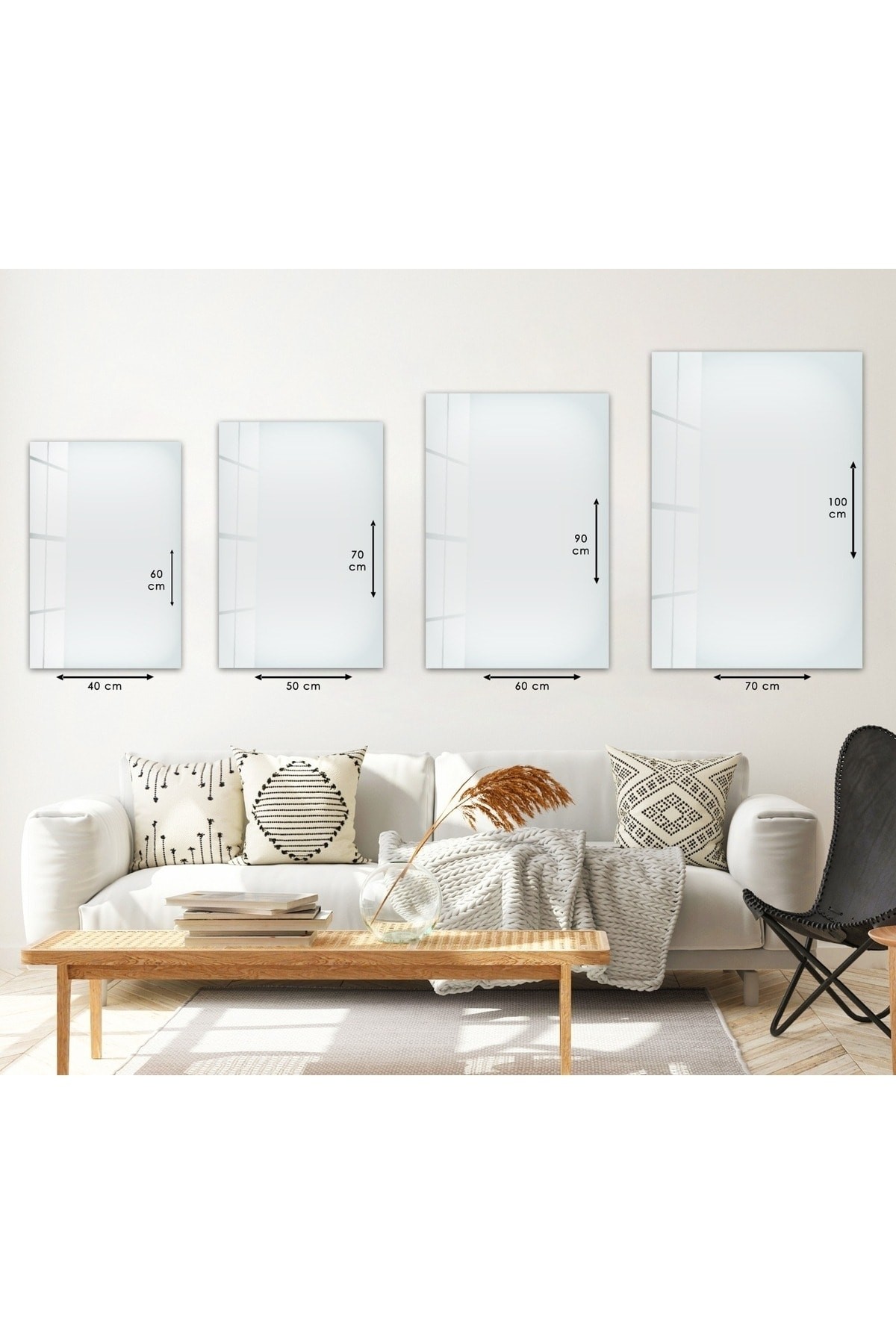 Minimalist Minimalist Kolaj Çizim UV Baskı Kırılmaz Cam Tablo