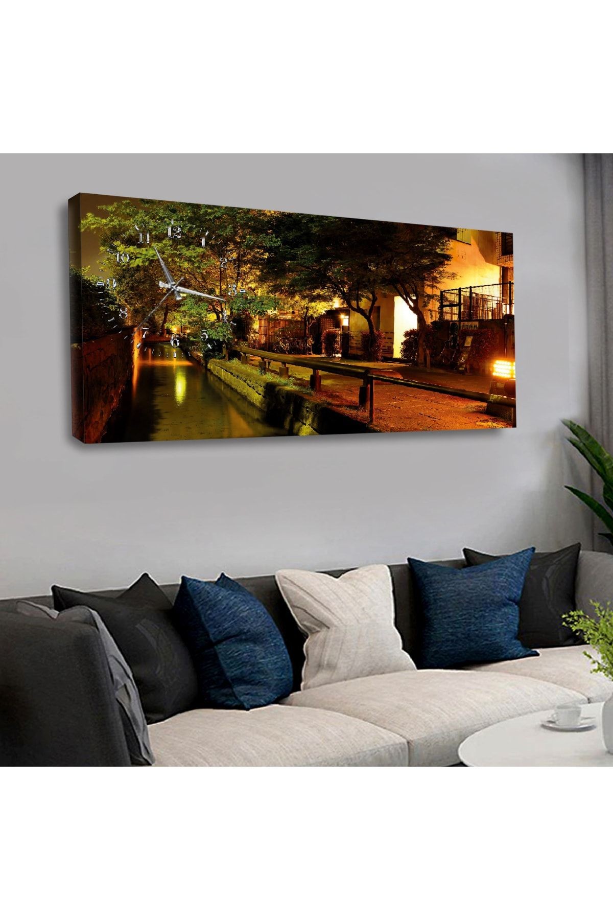 Zevahir 120x60 Cm Saatli Kanvas Tablo Kvs163