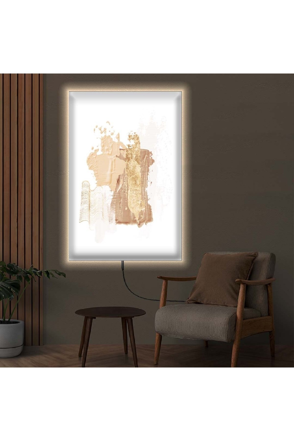Oturma Odası Tablosu Sanat Tablosu Ledli Soyut Desen Dijital Baskı Kanvas Tablo 50X70Cm