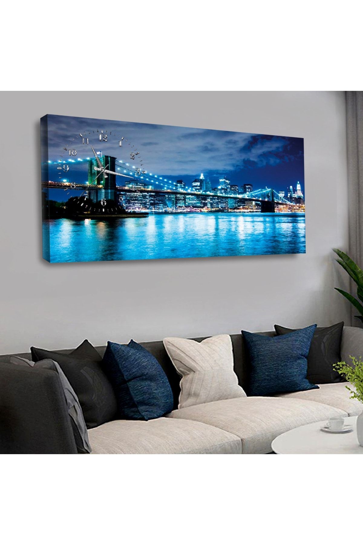 Zevahir 120x60 Cm Saatli Kanvas Tablo Kvs137
