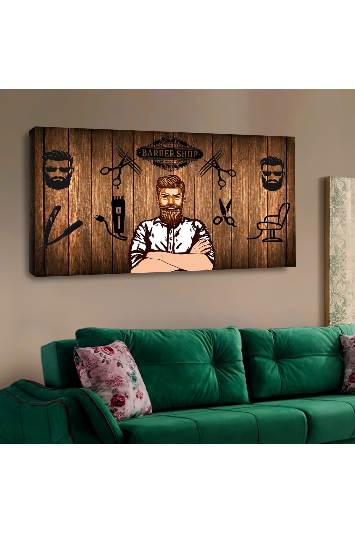 Tasarım Ahşap Şase Dijital Baskı Kanvas Solmaz Tablo 120X60Cm