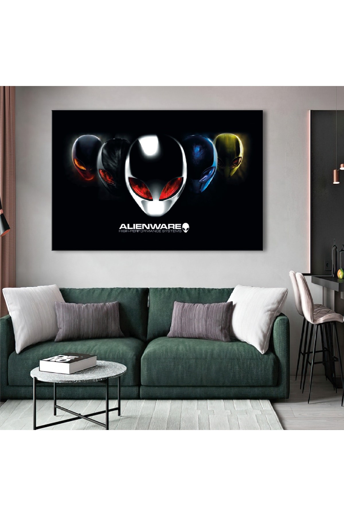 Alıenware Ahşap Şase Dijital Baskı Kanvas Tablo 120X80Cm