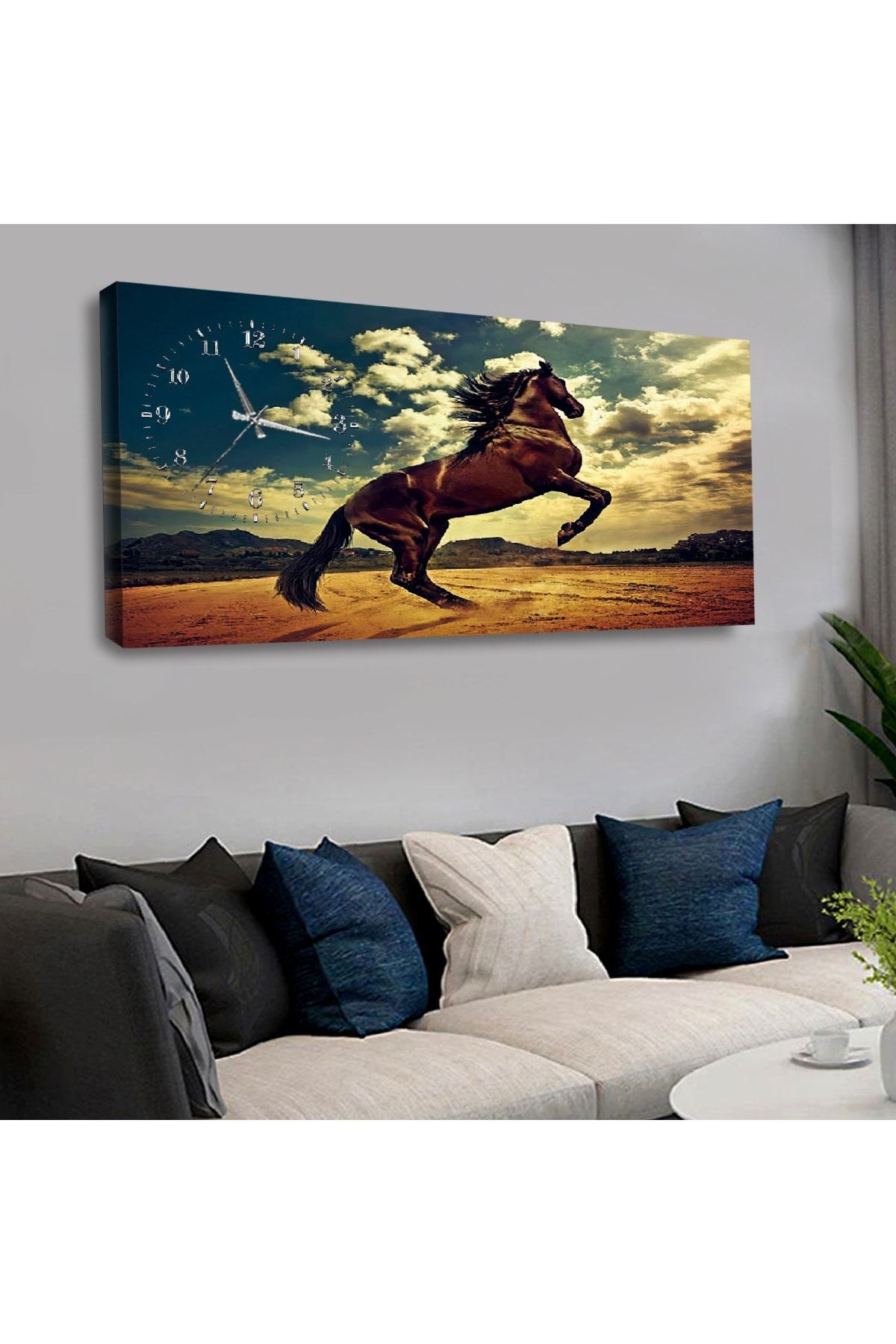 Zevahir 120x60 Cm Saatli Kanvas Tablo Kvs157