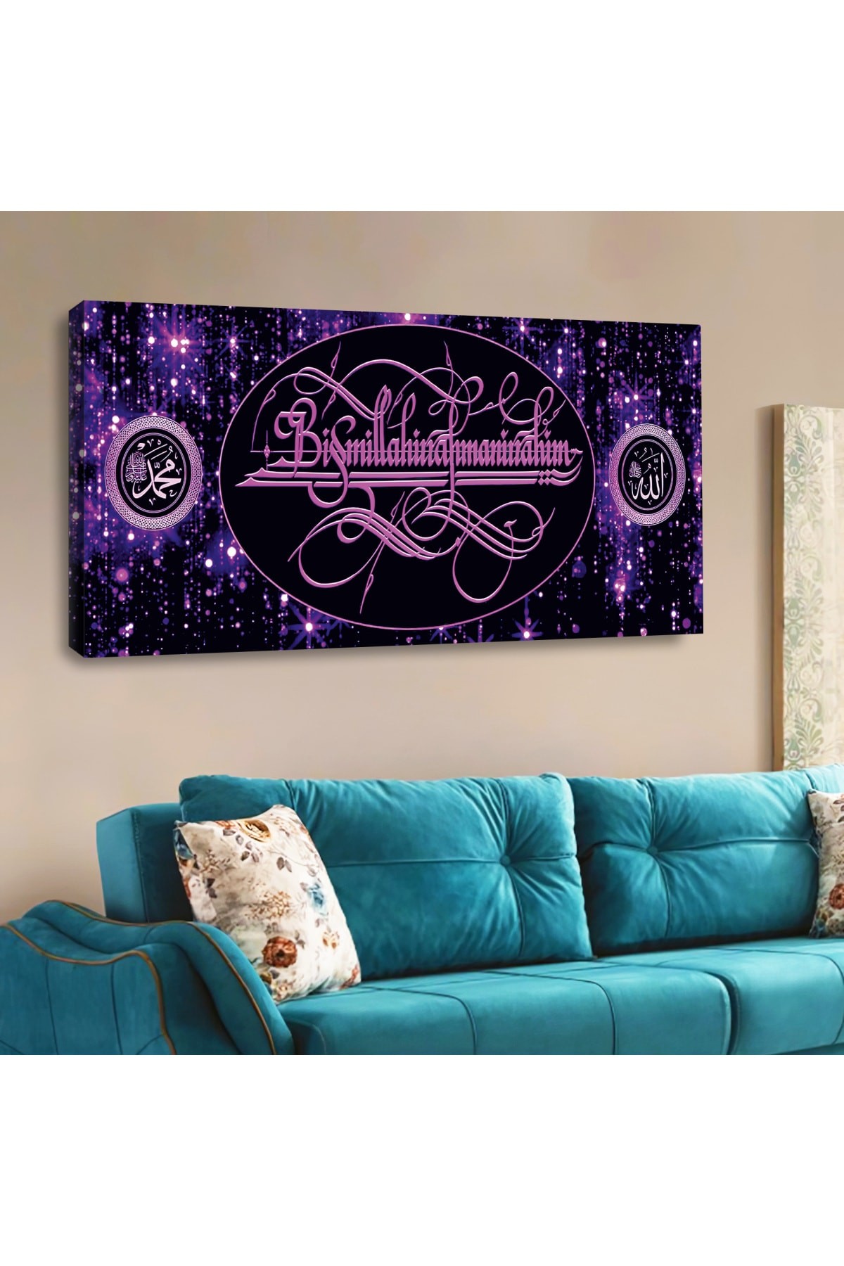 saatliAhşap Şase Dijital Baskı Kanvas Tablo Kvs130 120X60Cm