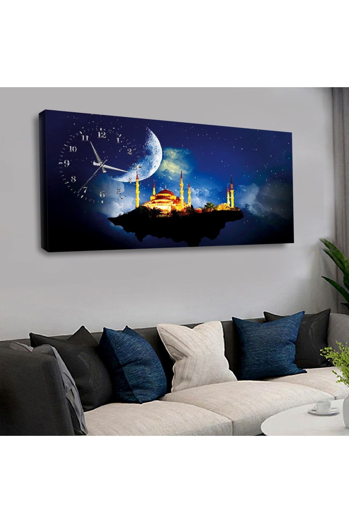 Zevahir 120x60 Cm Saatli Kanvas Tablo Kvs192