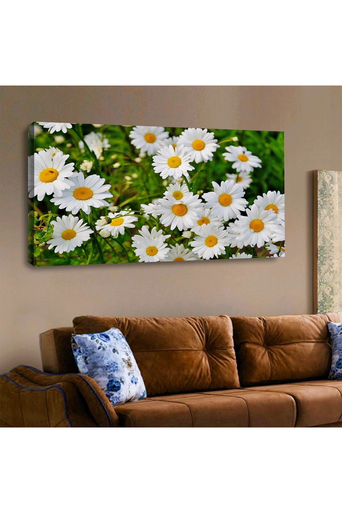 papatya Ahşap Şase Dijital Baskı Kanvas Tablo Kvs014 120X60Cm