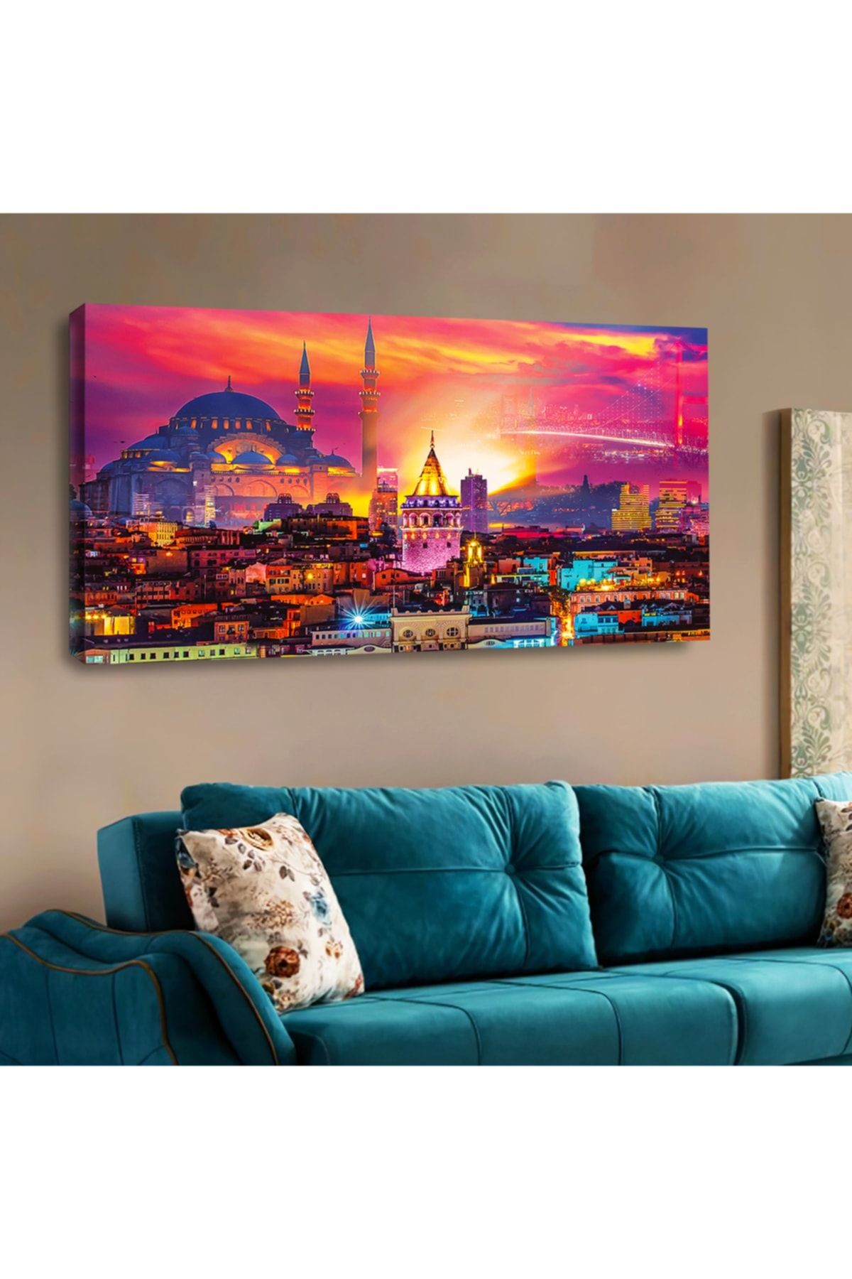 Zevahir 120x60 Kanvas Istanbul Manzarası Yatay Tablo