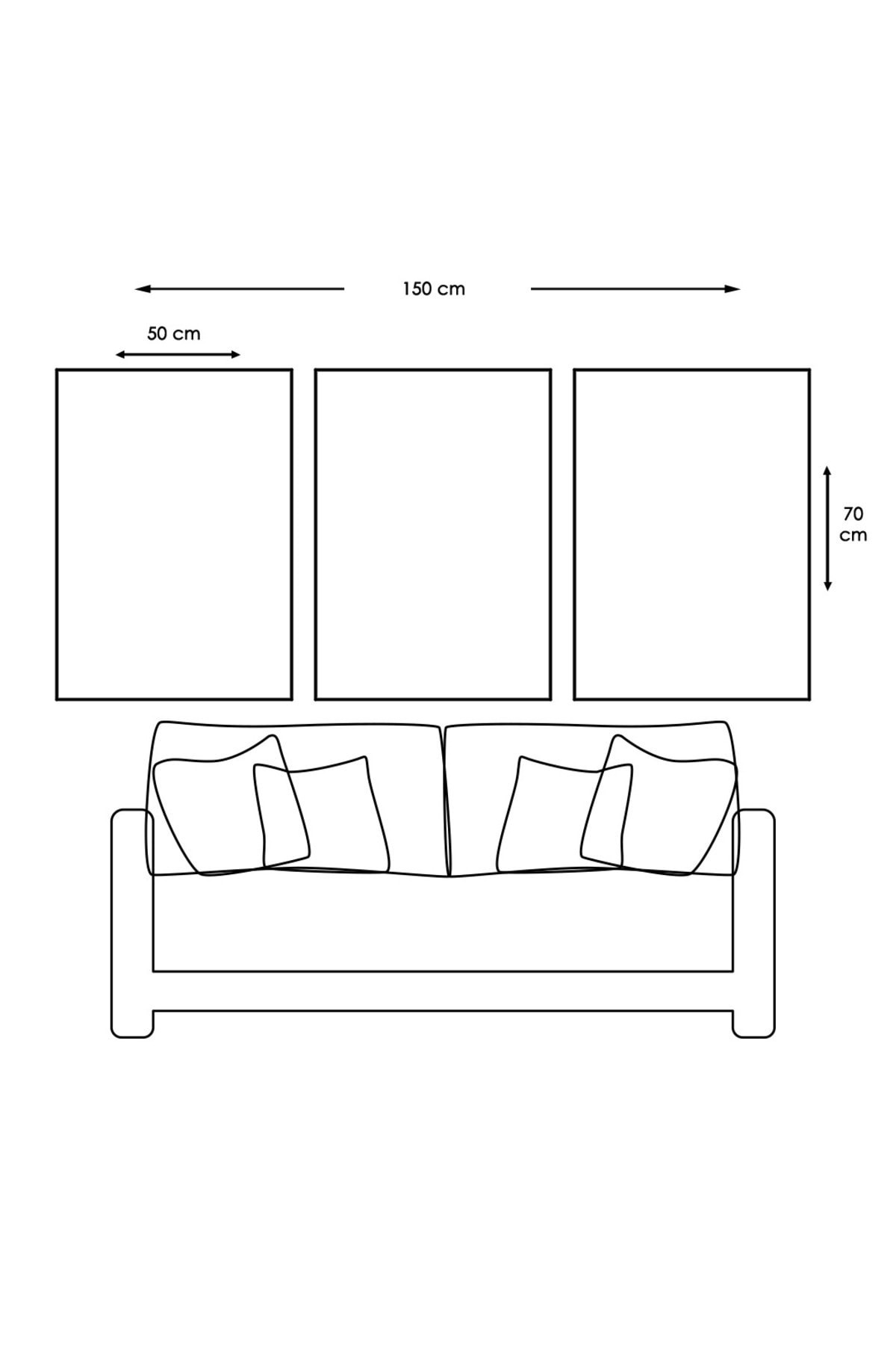 3'Lü Ahşap Şase Dijital Baskı Kanvas Modern Çiçek Resim Tablo