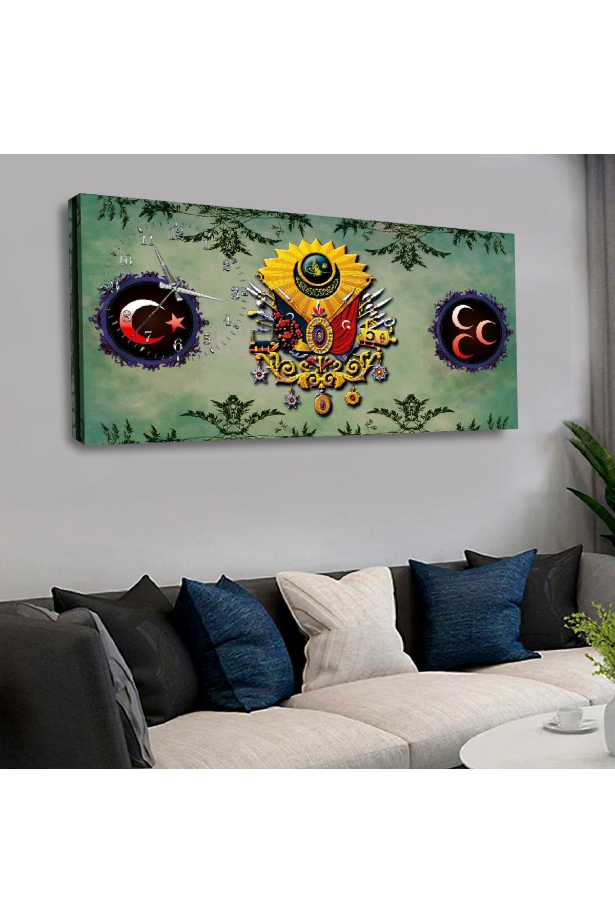 Zevahir 120x60 Cm Saatli Kanvas Tablo Kvs128