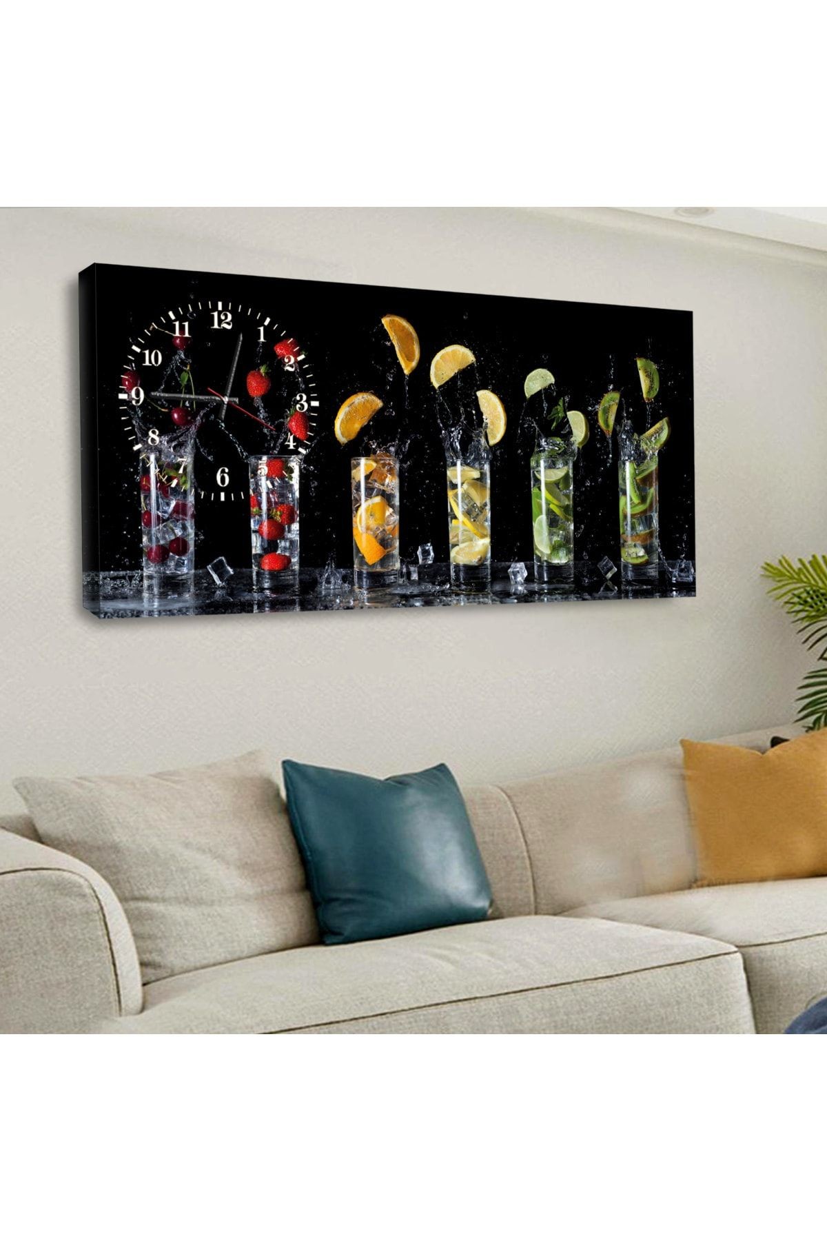 120 X 60 Saatli Kanvas Meyve Tablo