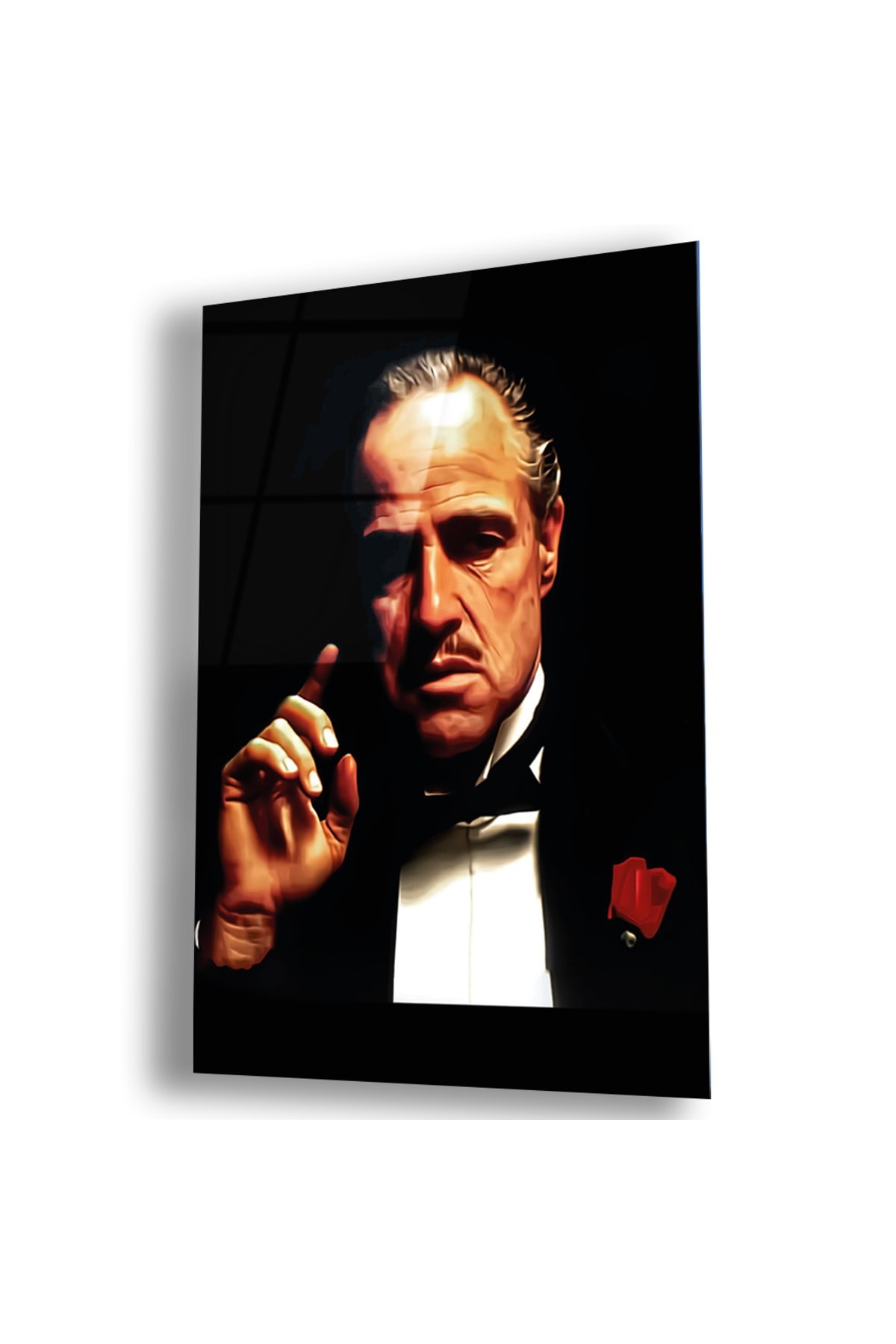 Godfather Film Tablosu UV Baskı Dikey Çerçevesiz Kırılmaz Cam Tablo