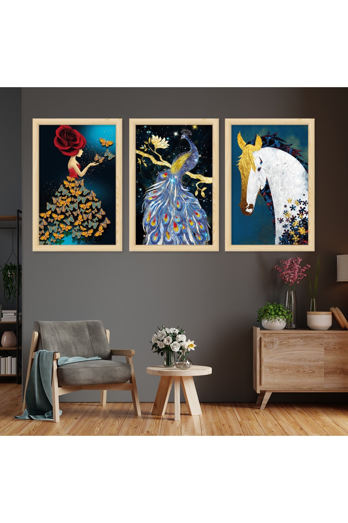 Modern Ahşap Çerçeveli Yüksek Kaliteli UV Baskı Modern Tablo